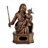 Madonna mit Kind auf Reliquiensockel