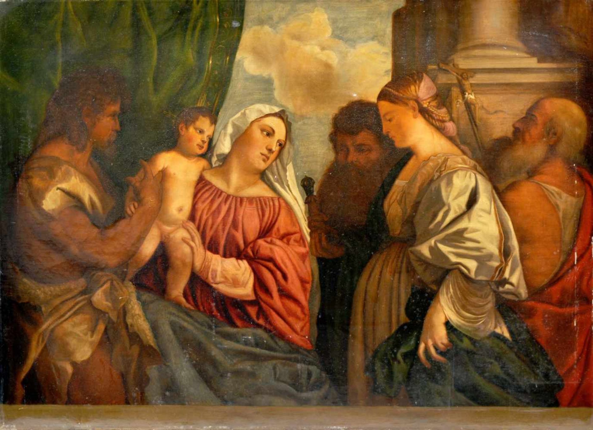 Fritz Horn (Kopie nach Tiziano Vecellio), Maria mit dem Kind und vier Heiligen. Um 1925.
