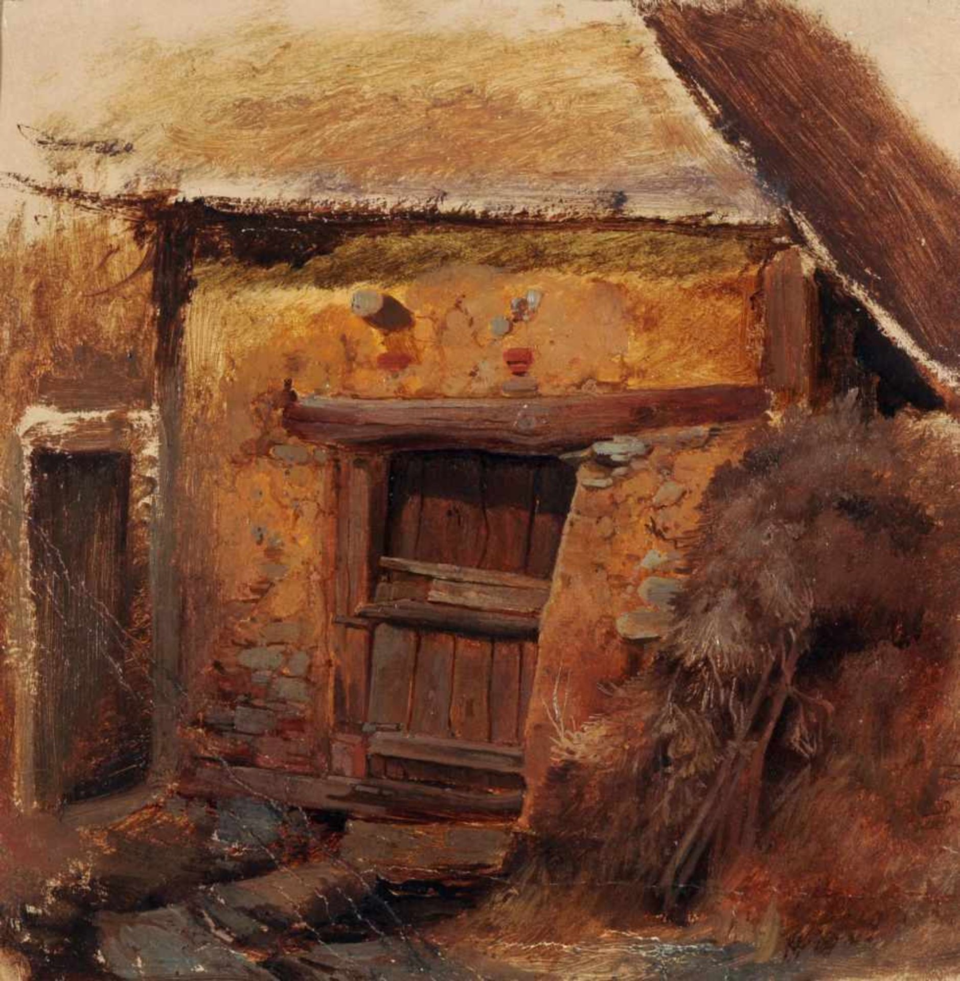 Wilhelm Heinrich Schneider, Bäuerliche Hütte. Wohl 2nd half 19th cent.<b