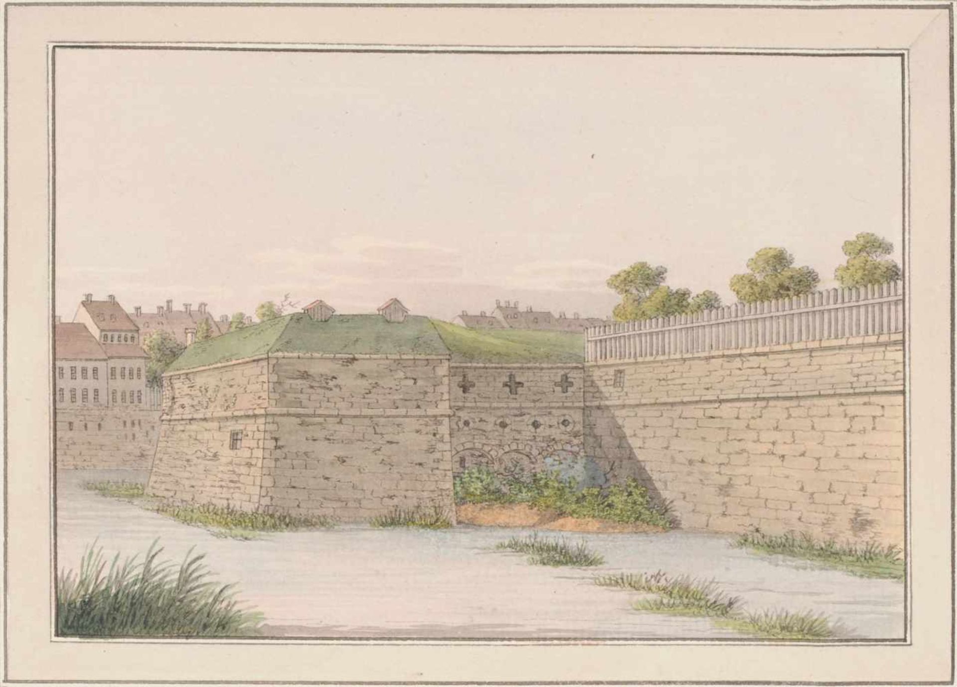 Friedrich August Kannegießer, Fünf Ansichten zu "Dresdens Festungswerke im Jahre 1811". 1822/ 1825. - Image 4 of 5