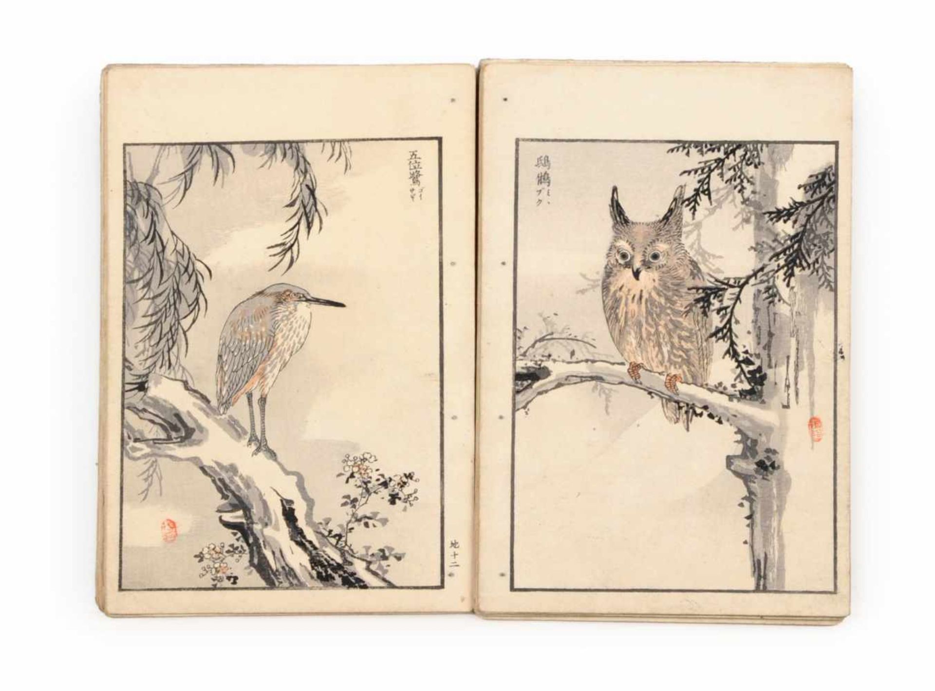Kono Naotoyo Bairei (Yasuda Naoto) "Bairei hyakuchô gafu" ("Baireis 100 Vogelbilder-Album"). 1881/ - Bild 6 aus 11