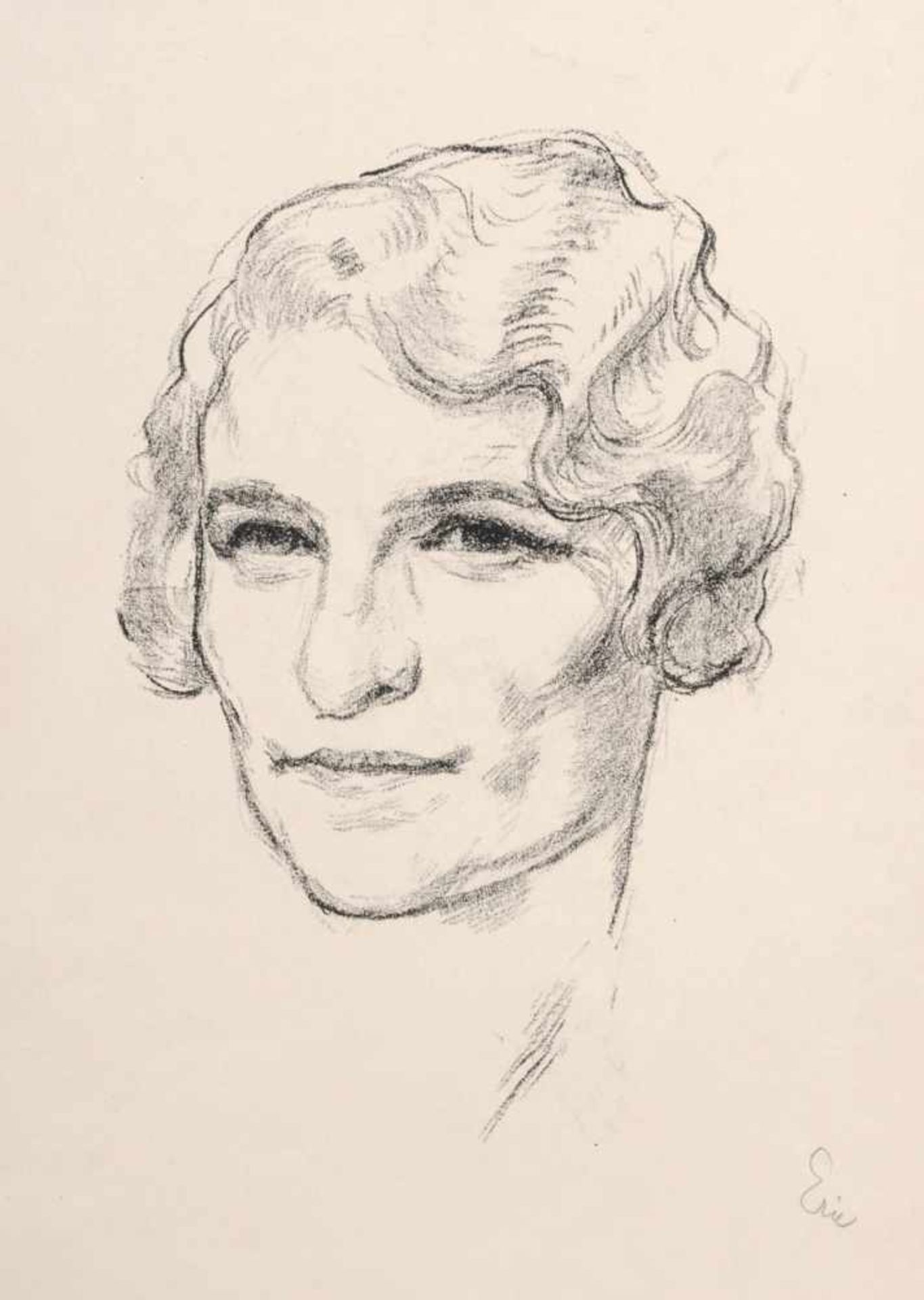 Eric Johansson, Porträt Lucy Johansson / Arbeiterkopf. 1930/ Ende 1920's.<
