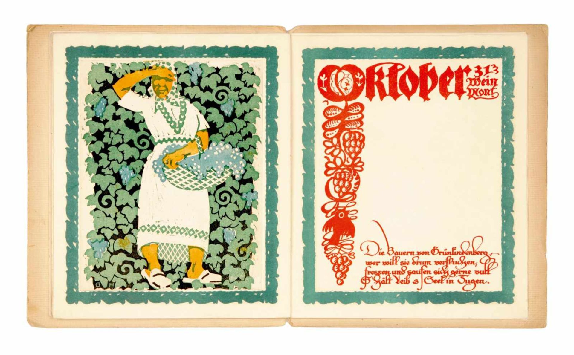 Otto Dix (zugeschr.) und andere Dresdner Künstler "Bauernball-Kalender". 1914.< - Bild 14 aus 22