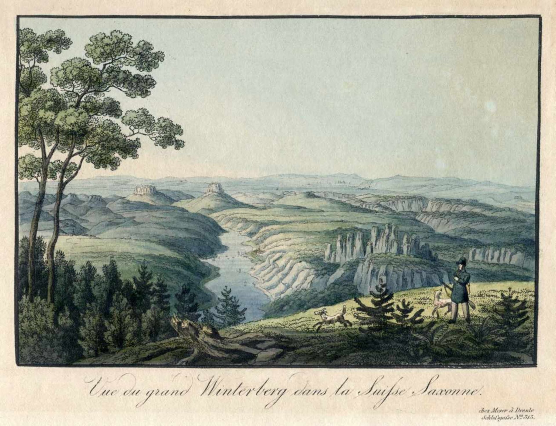 C. F. Meser "Vue du grand Winterberg dans la Suisse Saxonne". Um 1830.