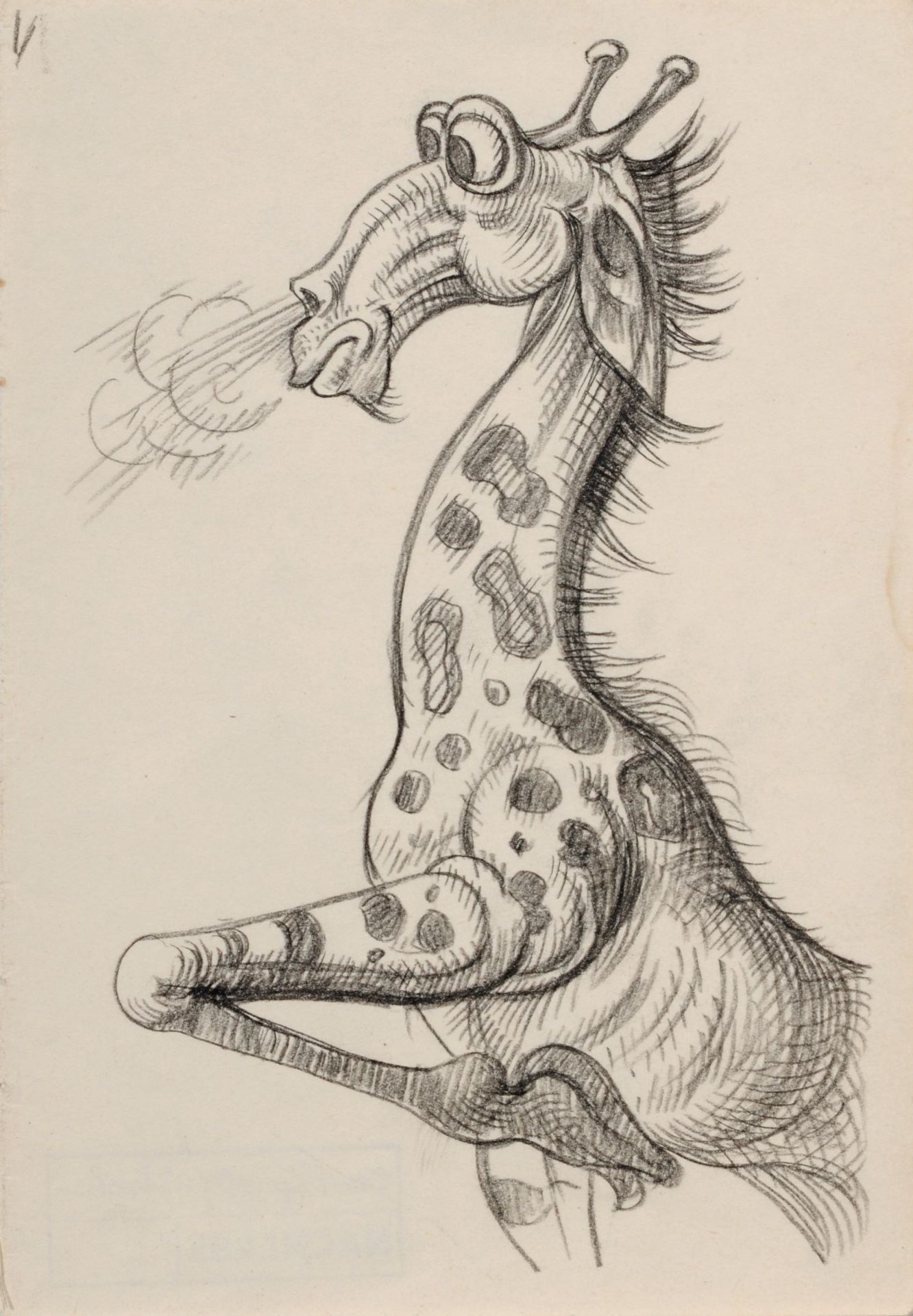 Curt Großpietsch, Schnaubende Giraffe. Wohl 1960er/1970er Jahre.