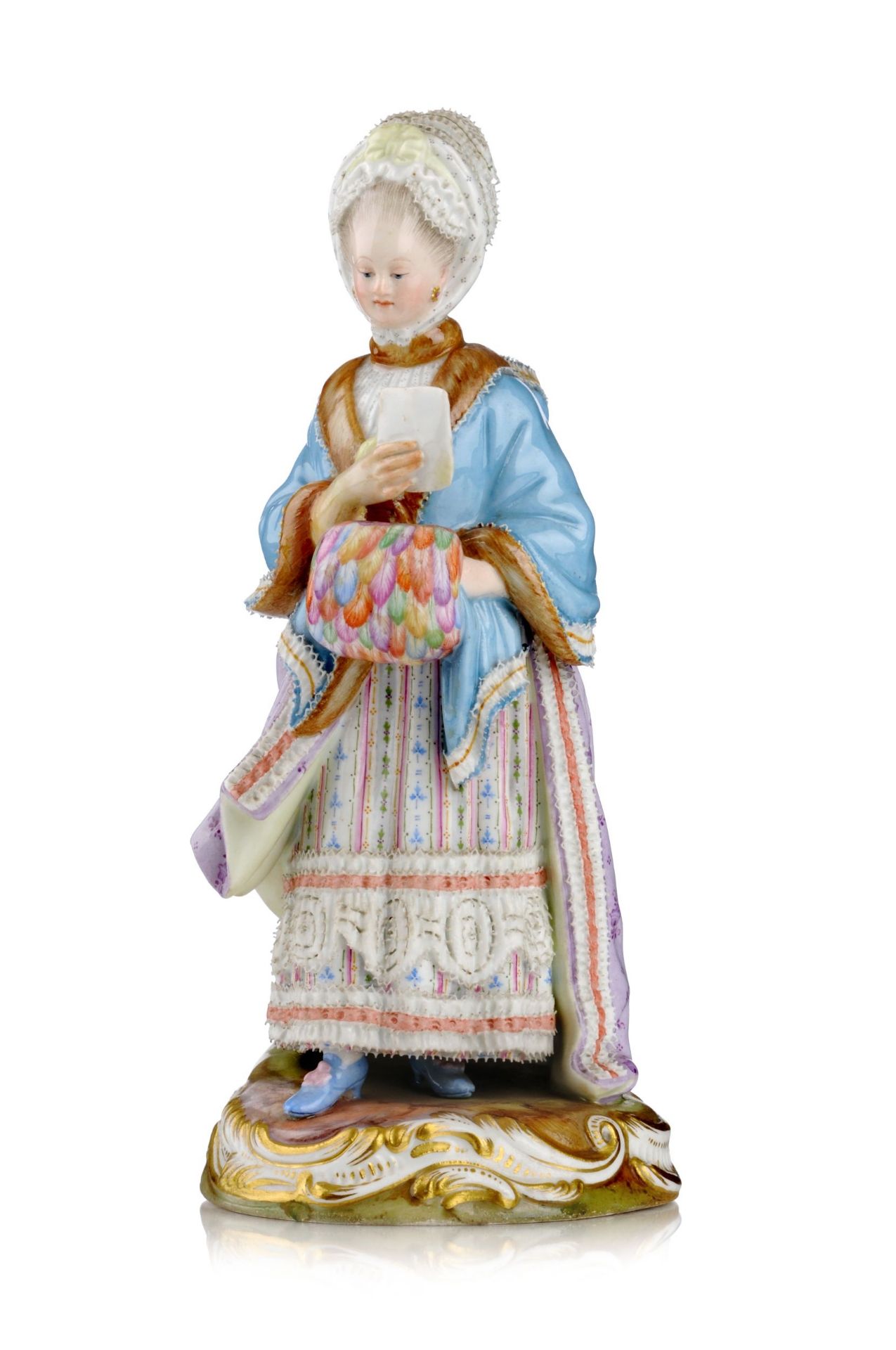 "Dame mit Muff". Victor Michel Acier für Meissen. Spätes 19. Jh.