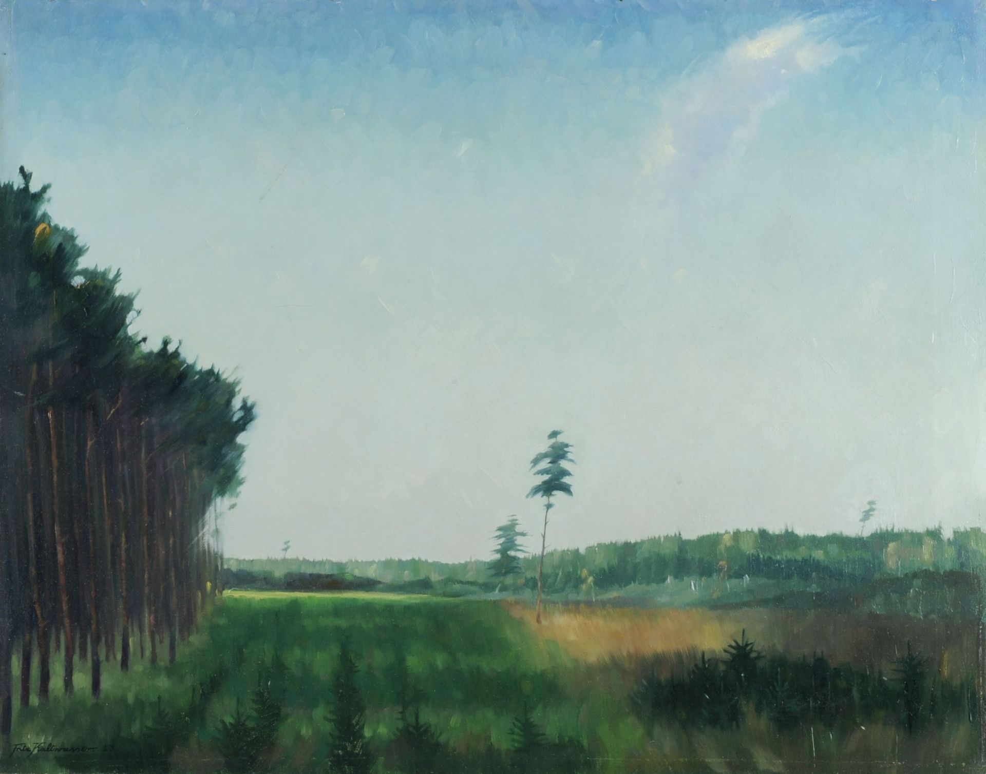 Fritz Kaltwasser, Landschaft mit Waldsaum. 1923.