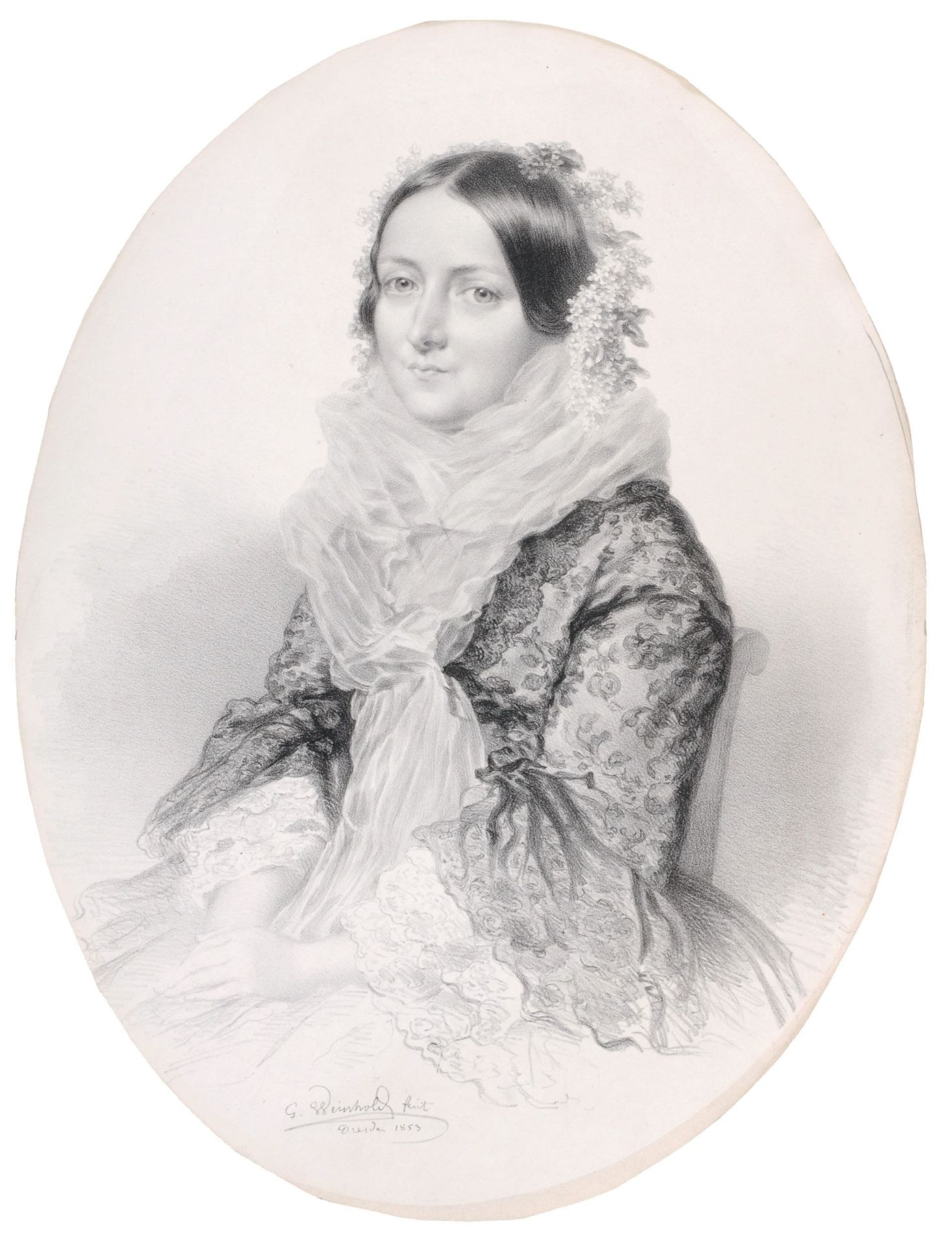 Johann Georg Weinhold, Porträt der Anna Maria von Sachsen. 1853.