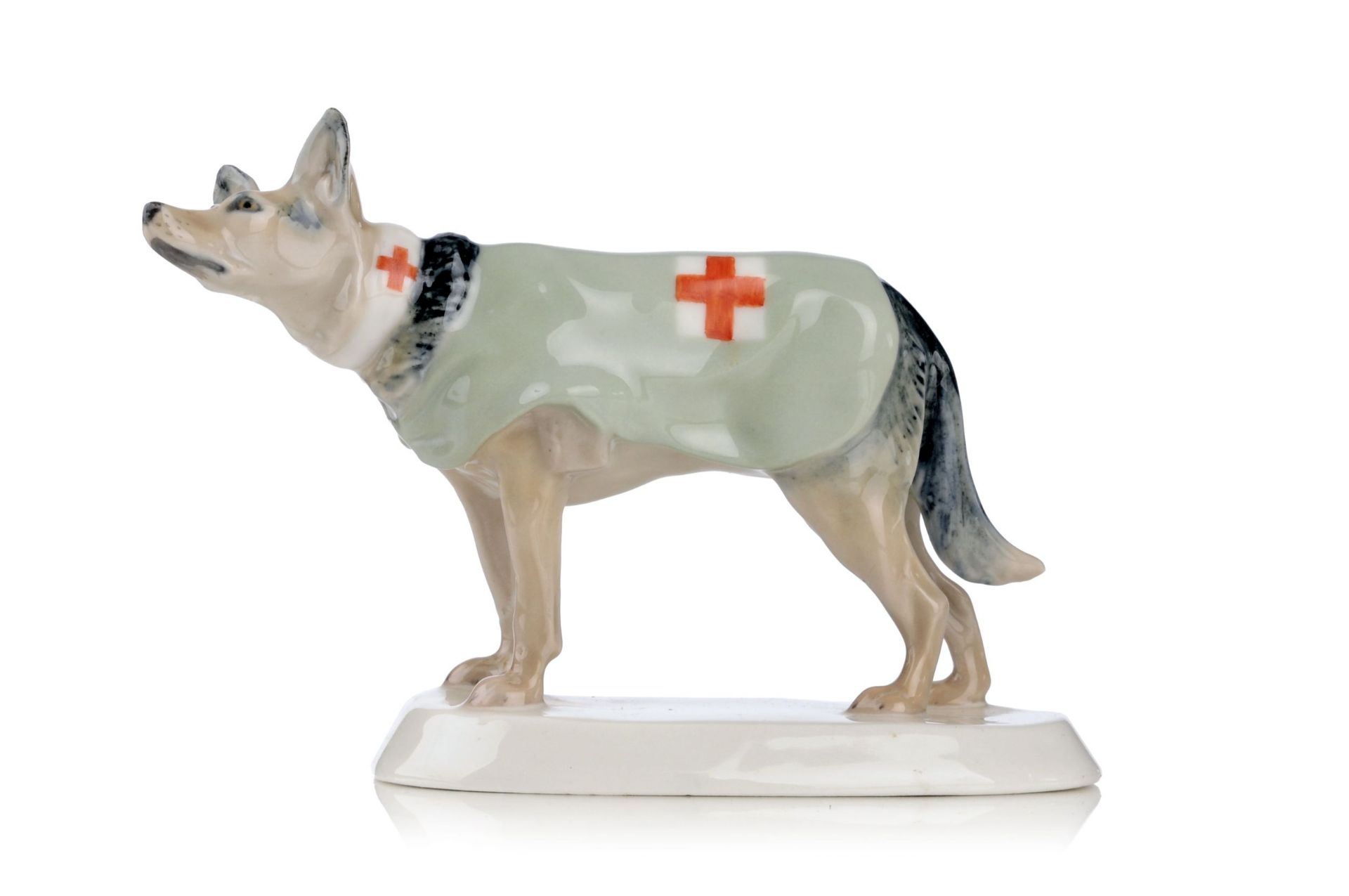 "Sanitätshund". Paul Walther für Meissen. Um 1935 ca. 1944.