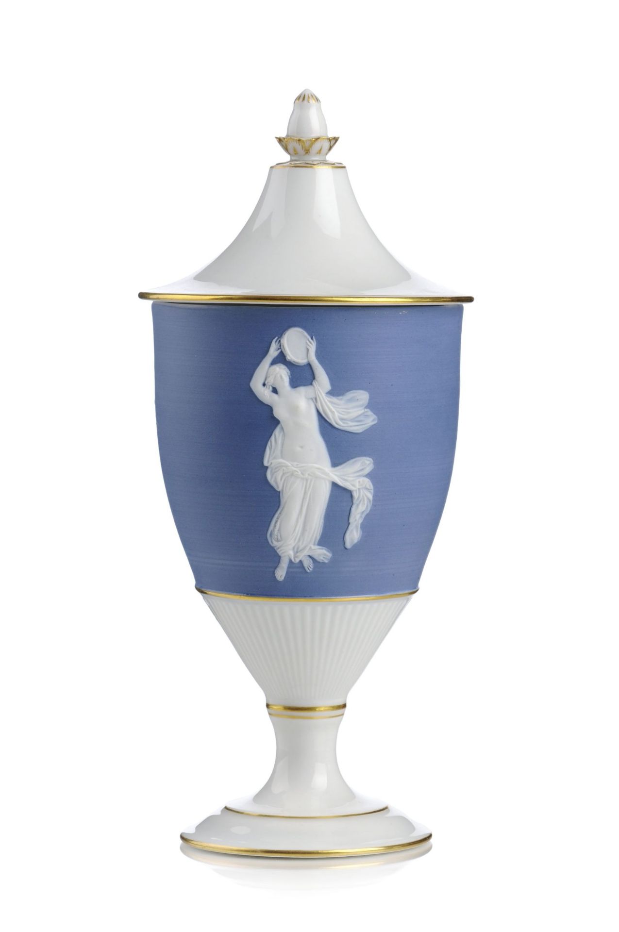 Seltener Deckelpokal in Wedgwood-Manier. Johann Gottfried Dressler und Umkreis. Meissen. Um 1860