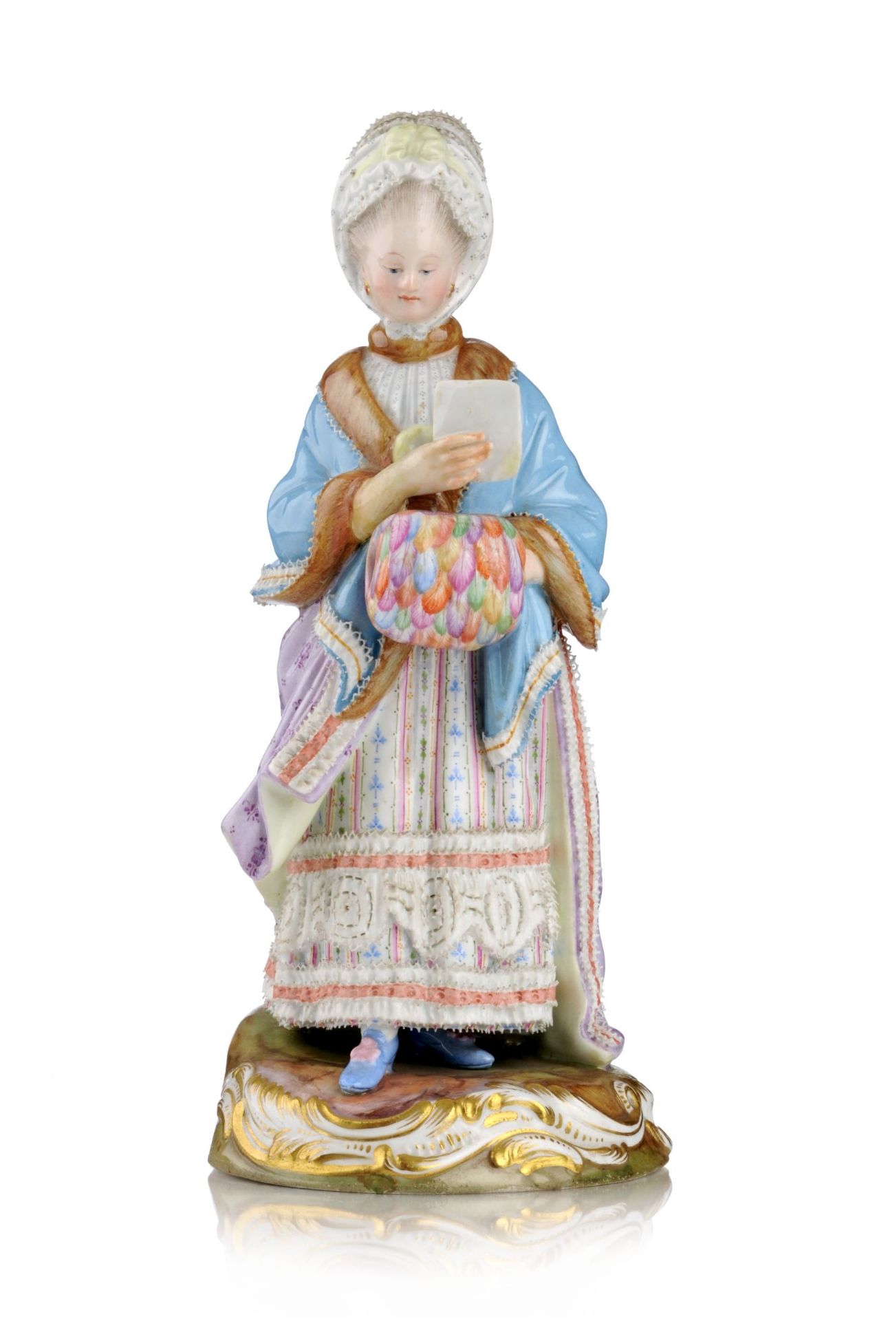 "Dame mit Muff". Victor Michel Acier für Meissen. Spätes 19. Jh. - Bild 2 aus 5