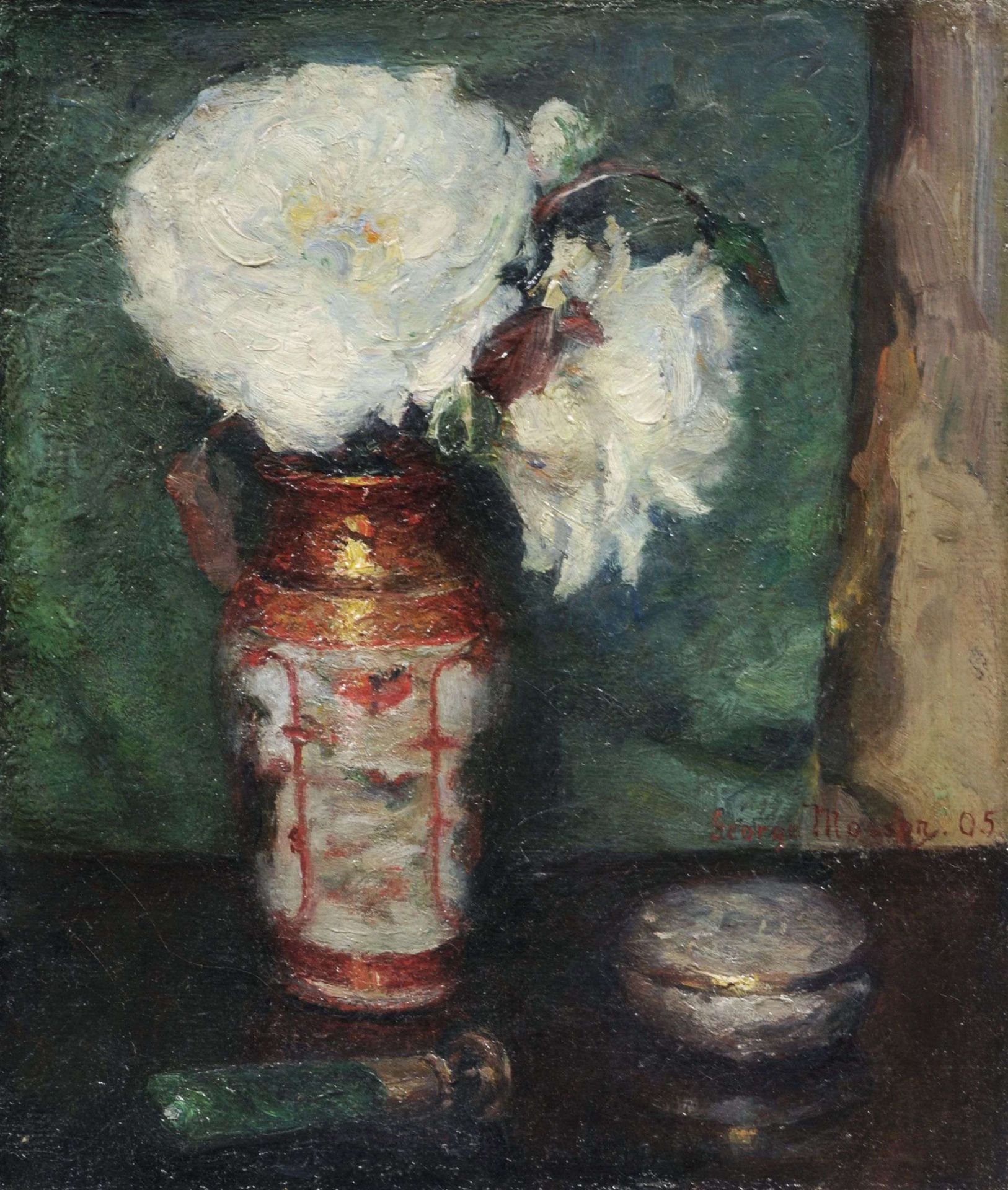 George Mosson, Blumenstillleben mit Petschaft. 1905.