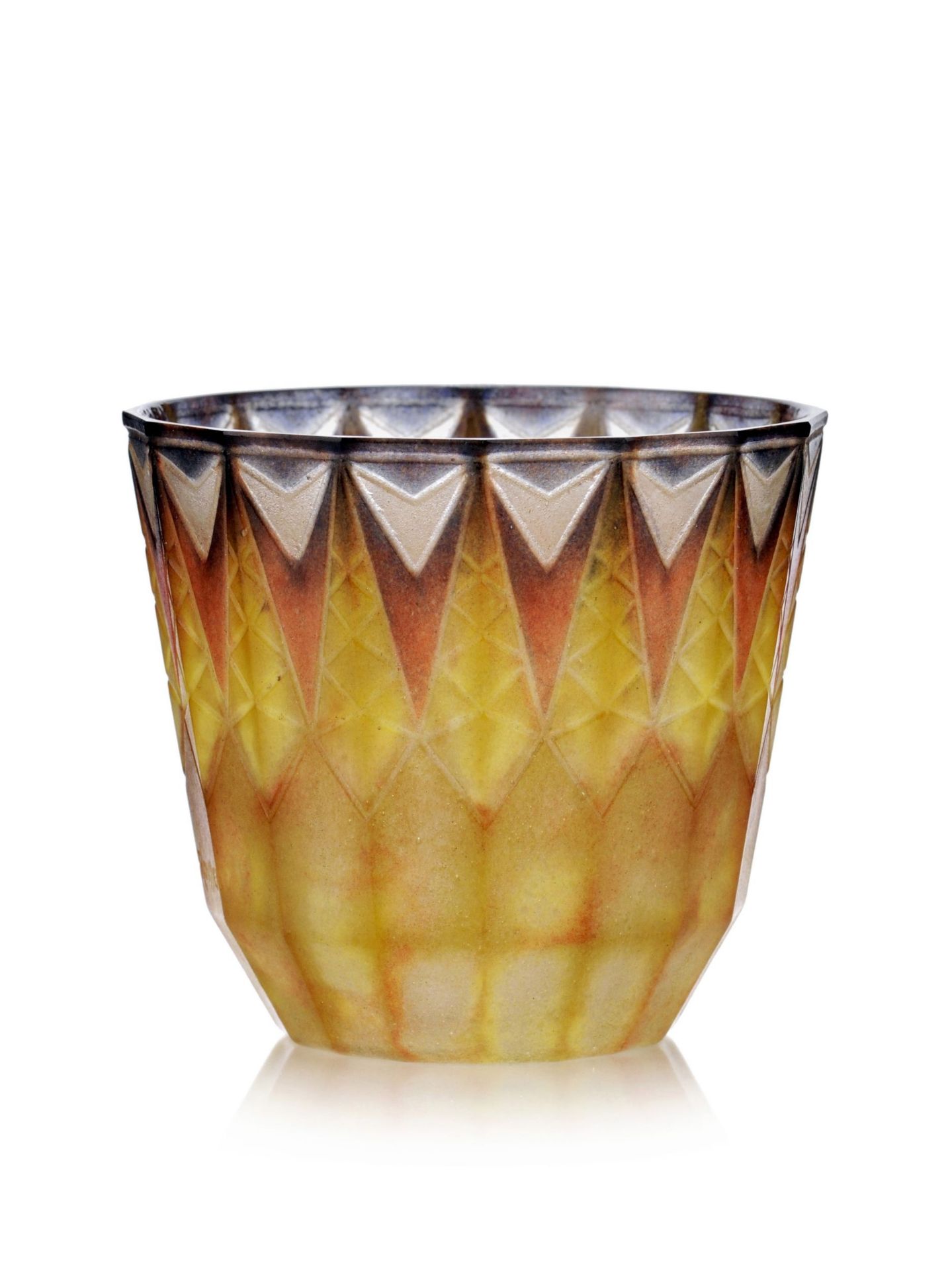 Seltene Bechervase "Vase à motifs de fers de lance gravés". Gabriel Argy-Rousseau, Paris,