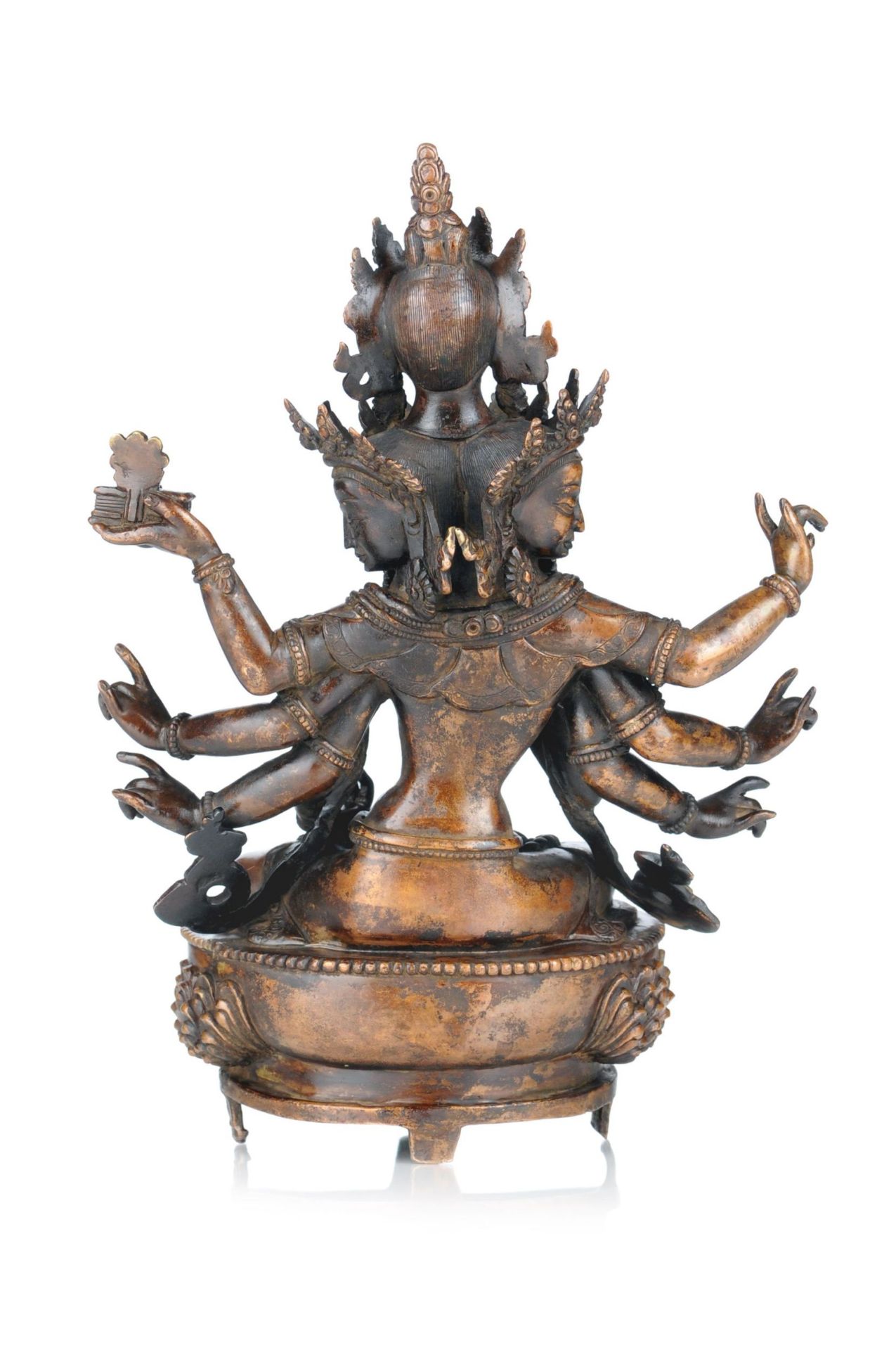 Avalokiteshavara Bodhisattva. Tibet. Wohl spätes 19. Jh./Frühes 20. Jh. - Bild 4 aus 5