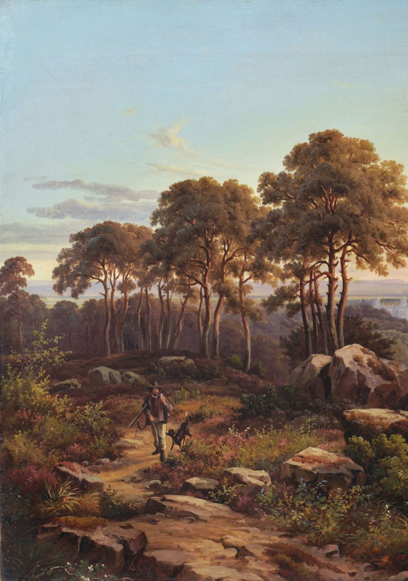 Johann Anton Castell, Blick vom Wolfshügel auf Dresden im Abendlicht. 1863. - Bild 7 aus 9