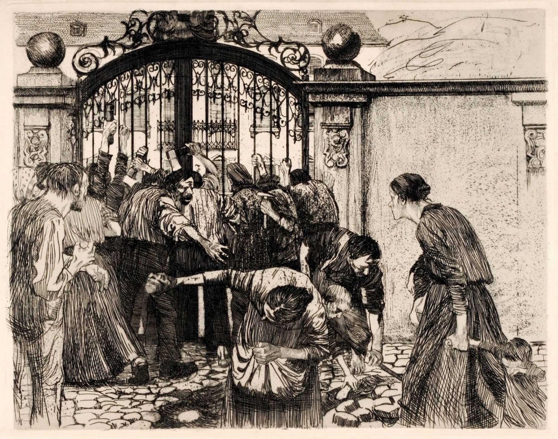 Käthe Kollwitz "Sturm". 1897.