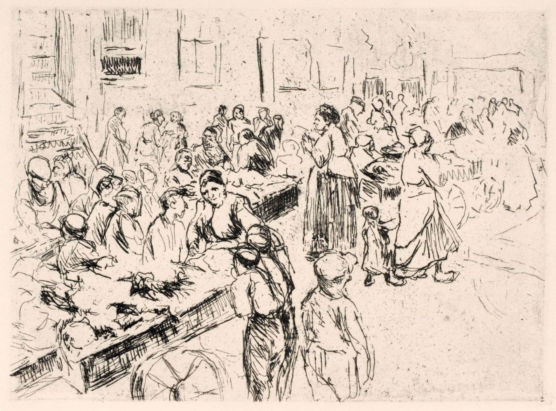 Max Liebermann "Holzsammler in Walde" / "Aus dem Judenviertel in Amsterdam: Karrenhandel". 1896/ - Bild 2 aus 3