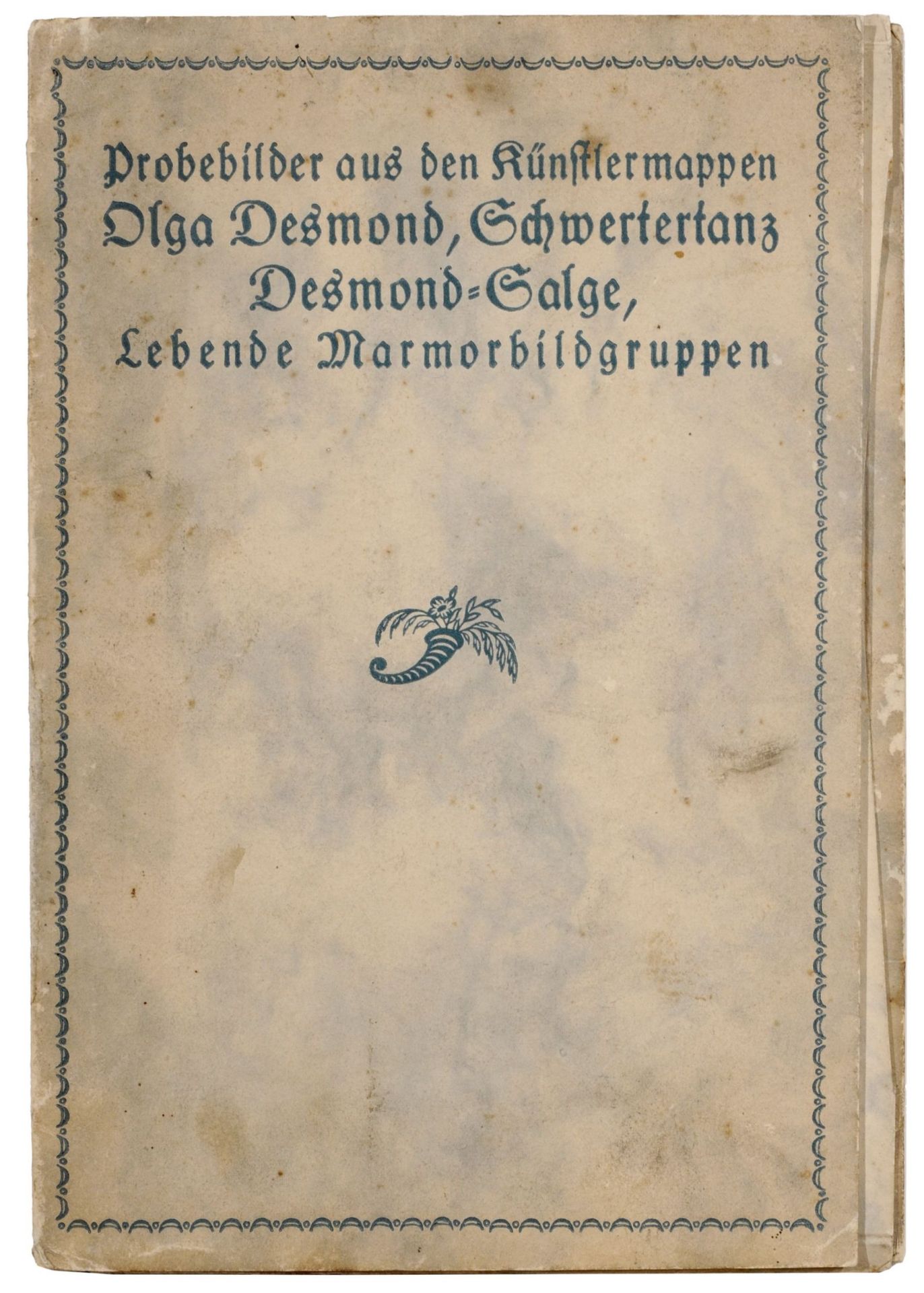 Otto Skowranek "Probebilder aus den Künstlermappen. Olga Desmond, Schwertertanz  Desmond-Salge,