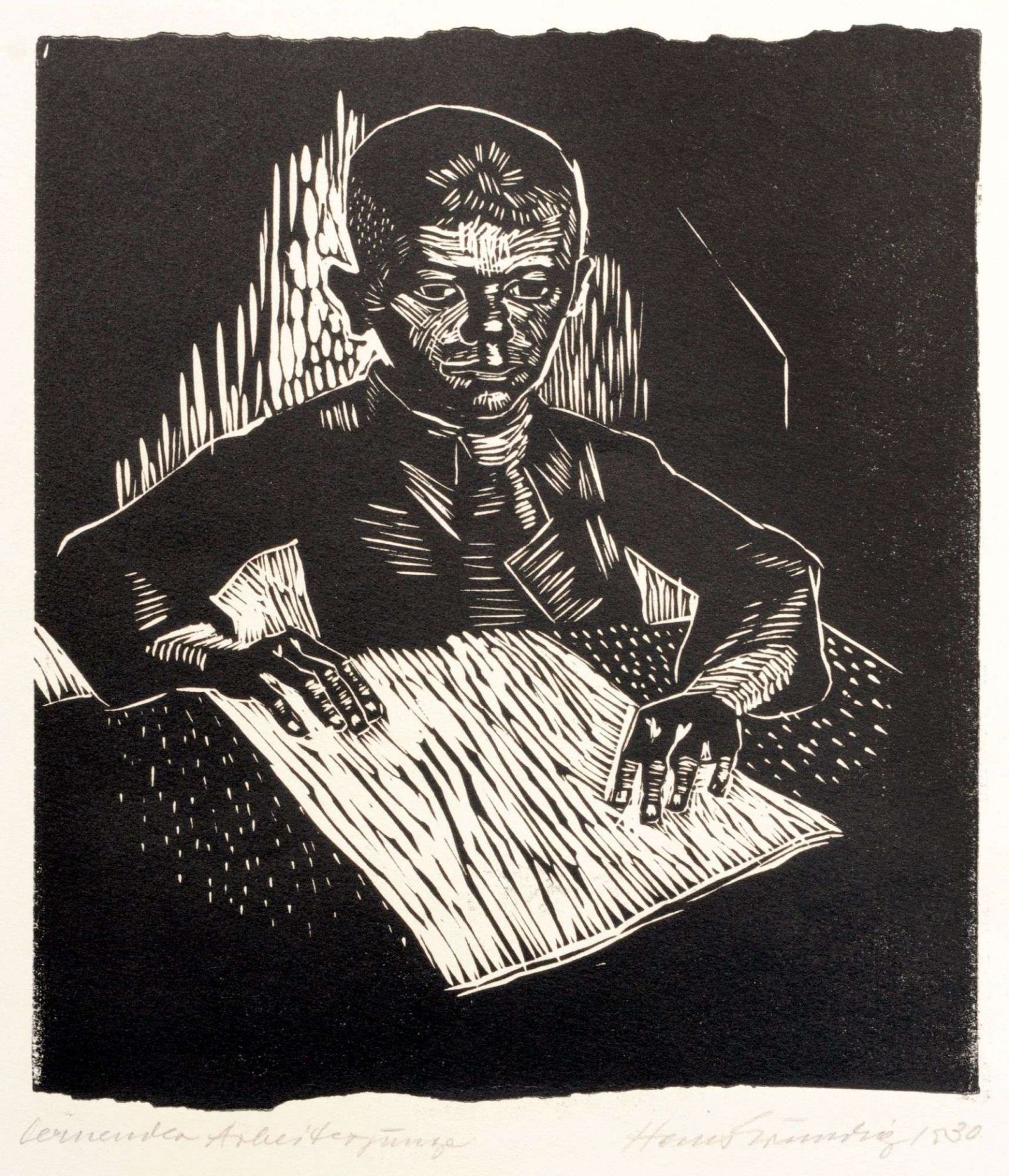 Hans Grundig "Streik" / "Lernender Arbeiterjunge". 1930/1932. - Bild 2 aus 3