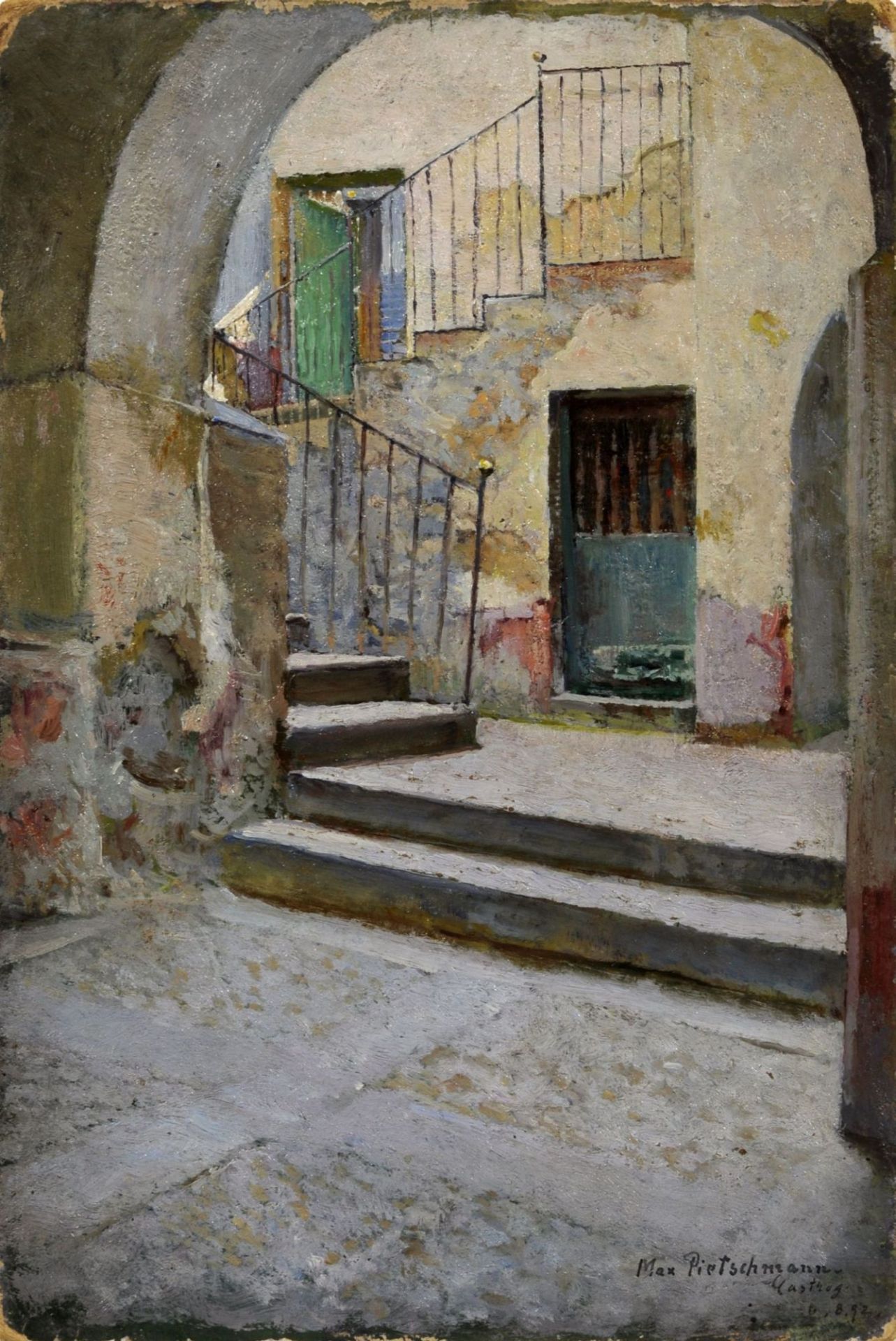 Max Pietschmann, Innenhof in Castrogno bei Teramo (Abruzzen). 1892.