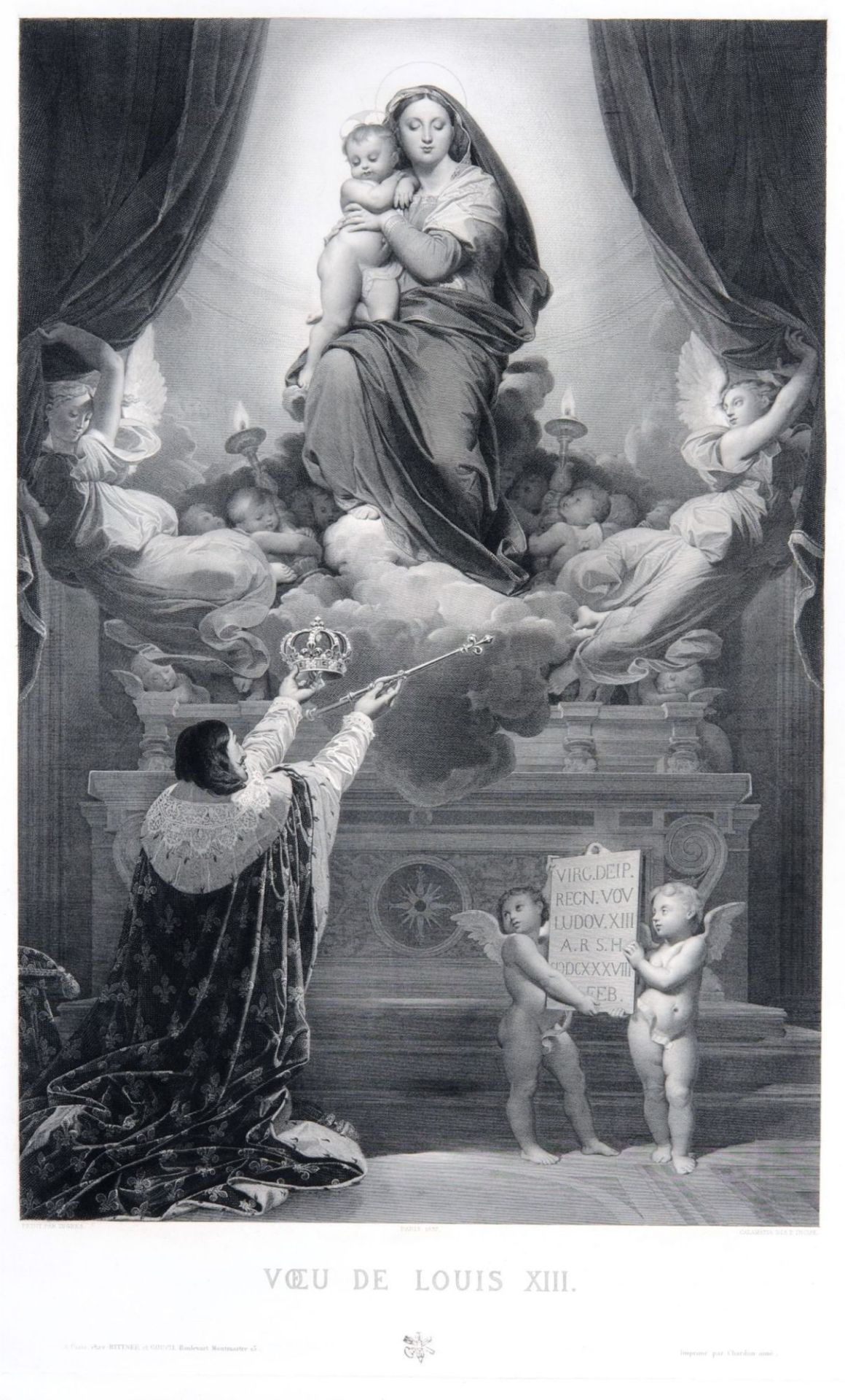 Luigi Calamatta "Voeu de Louis XIII.". 1837.