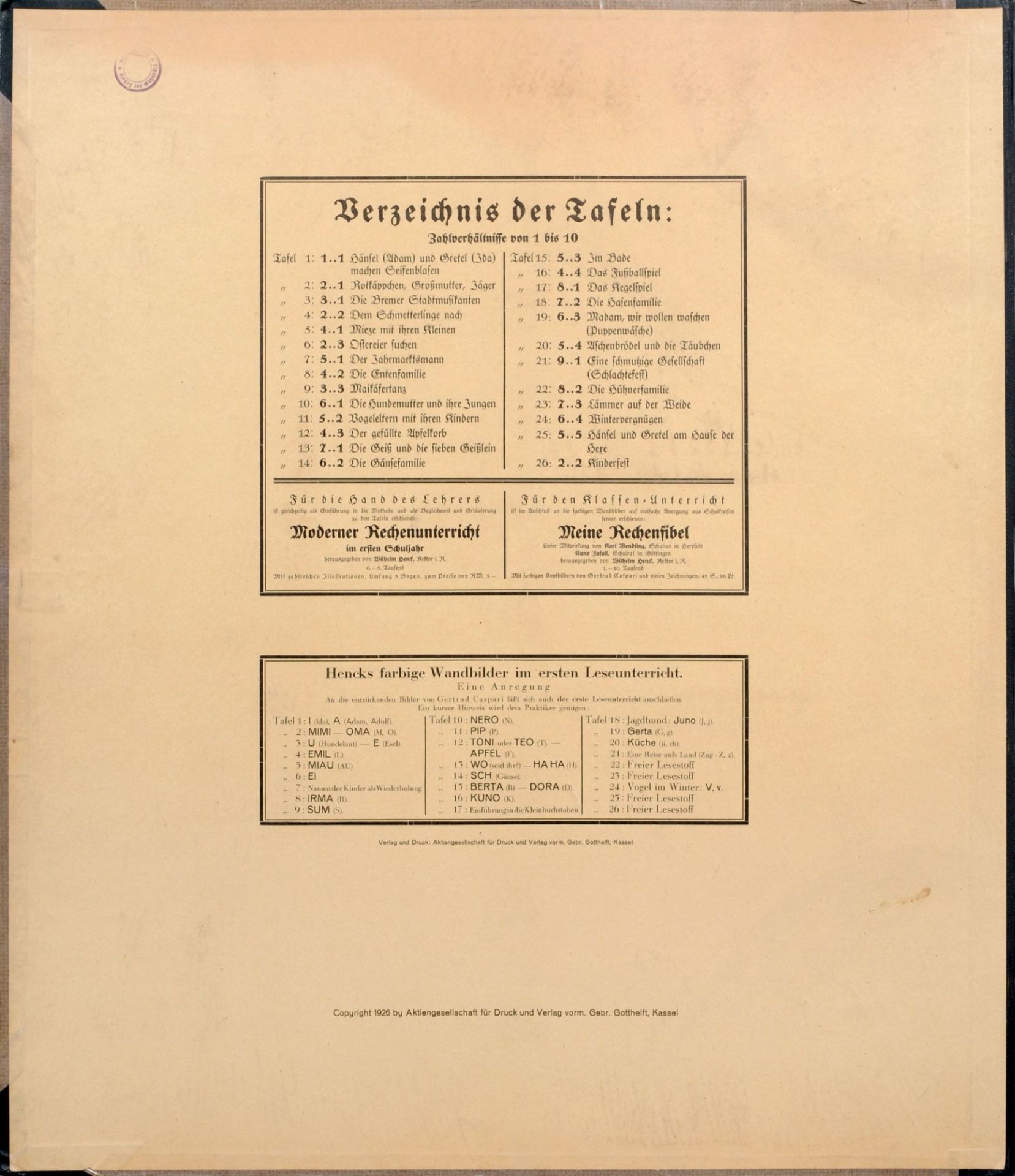 Gertrud Caspari "Farbige Wandbilder für den ersten Rechenunterricht". Um 1926. - Image 2 of 51