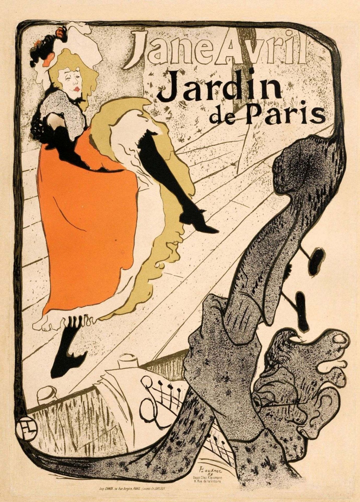 Henry de Toulouse-Lautrec "Jane Avril  Jardin de Paris". 1898.