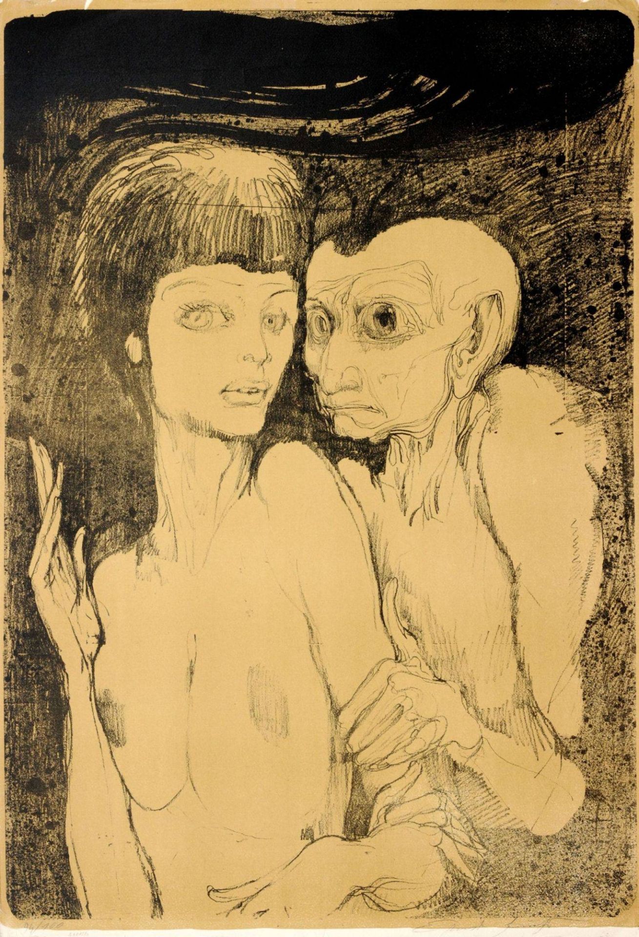 Ernst Fuchs "Das ungleiche Paar". 1967.
