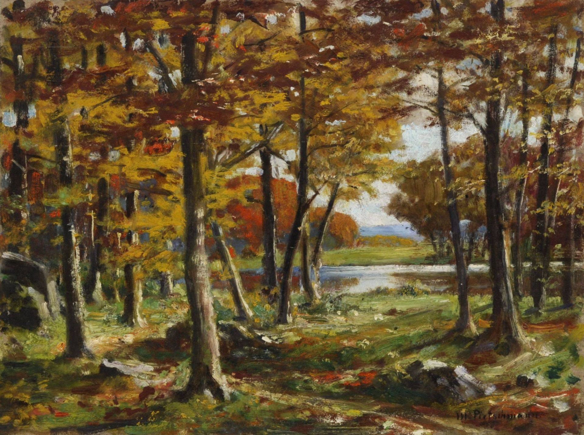 Max Pietschmann, Herbstliche Waldlandschaft. 1920er Jahre.