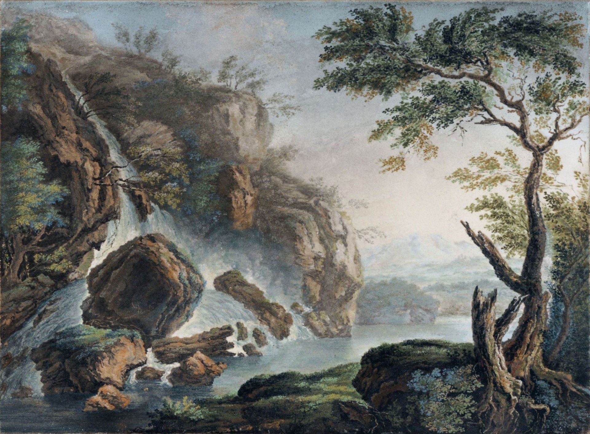 Heinrich Andreas Meyer, Die Wasserfälle von Tivoli. Um 1792.