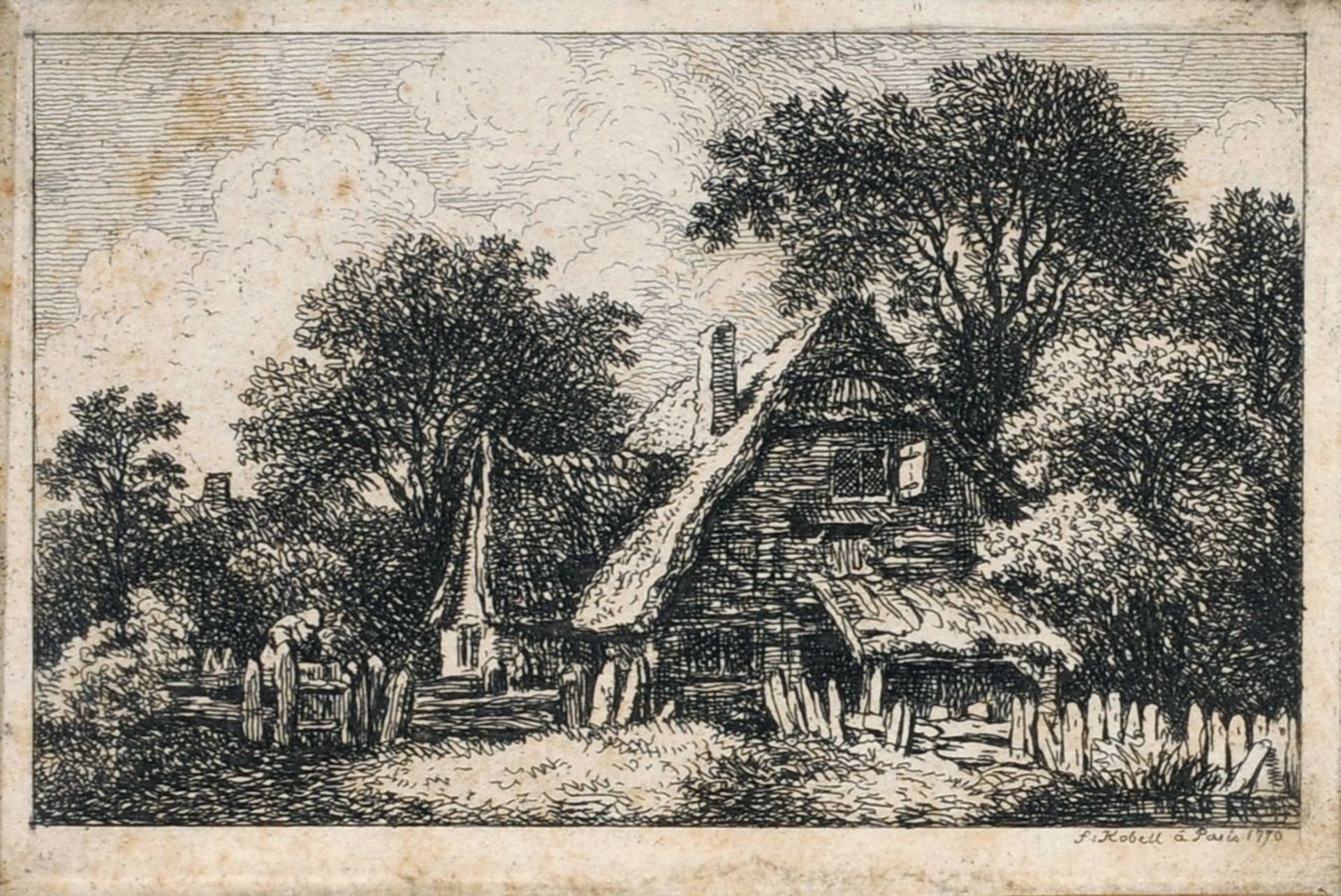 Franz Innocenz Kobell "Six Paysages dessinés et gravés par F. Kobell, à Paris, etc.". 1770.</b - Bild 3 aus 6