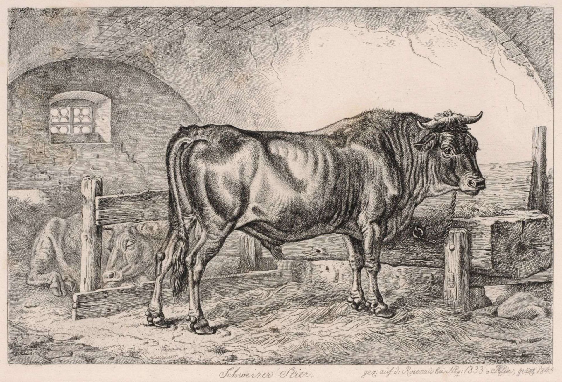 Johann Adam Klein, Sechs Tierdarstellungen. 1818 1845.