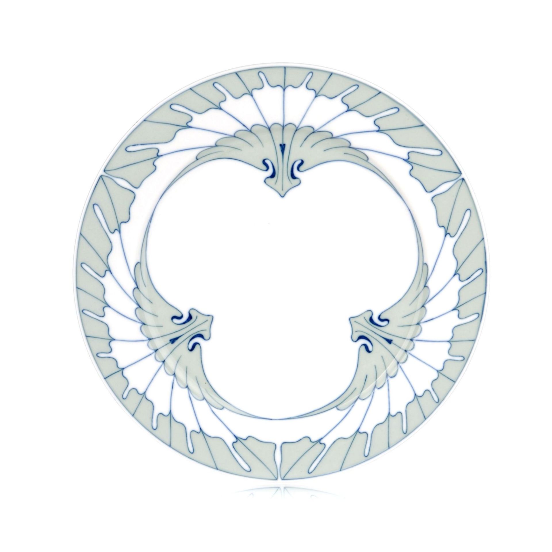 Sechs Jugendstil-Speiseteller "Flügelmuster". Rudolf Hentschel für Meissen. 1901 1923. - Image 3 of 8