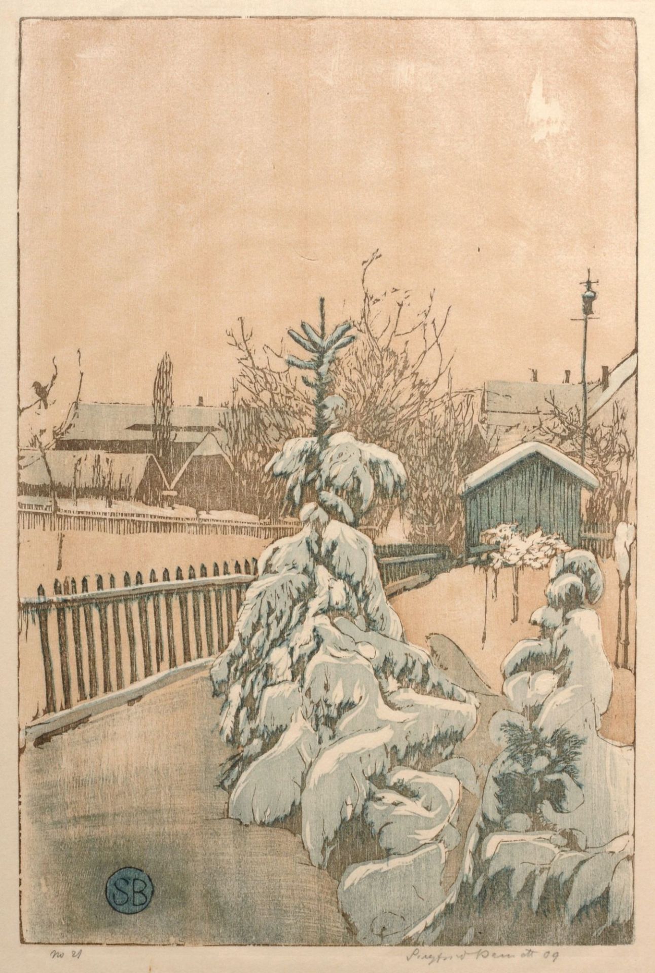 Siegfried Berndt, Winterliche Gärten. 1909.