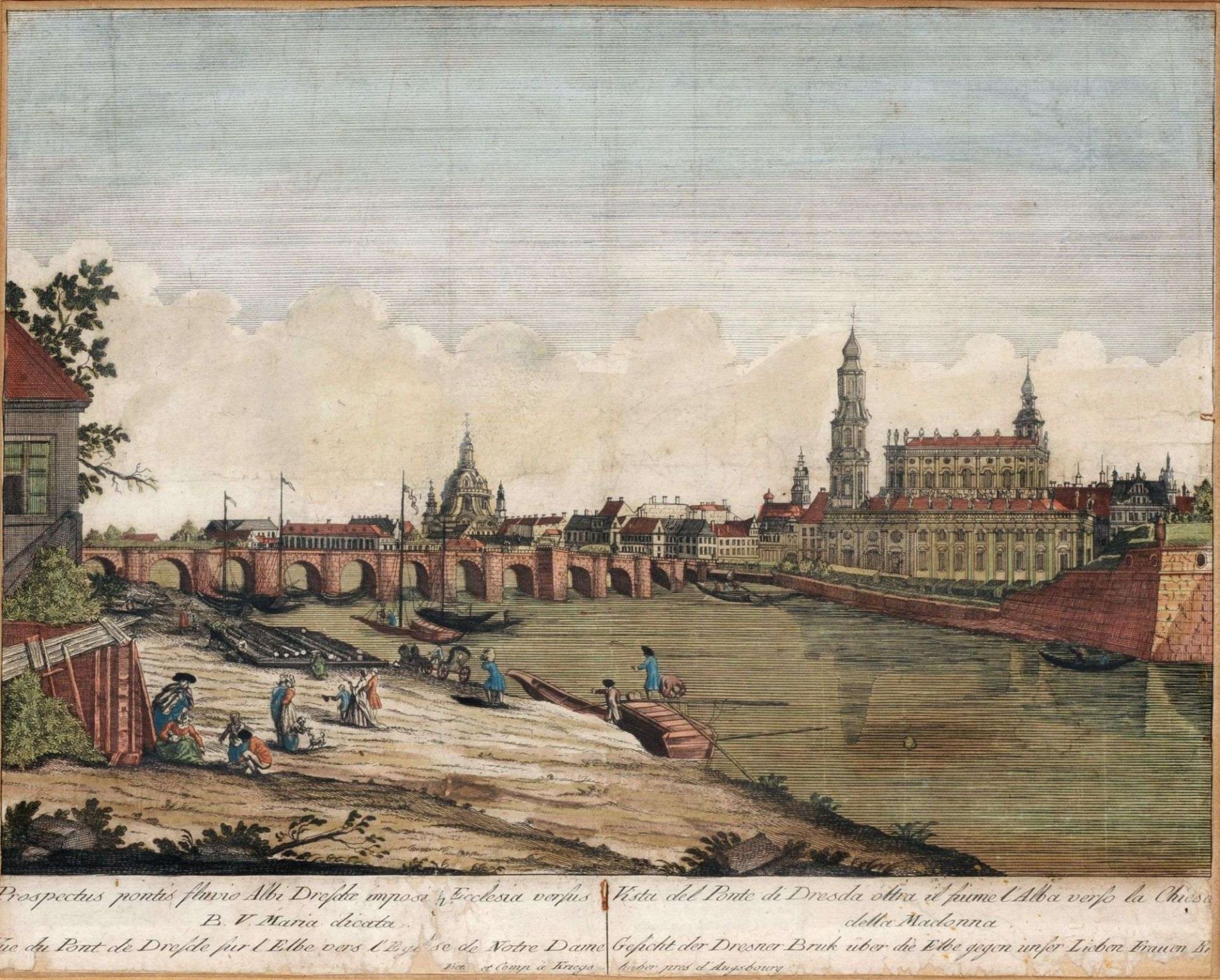 Georg Balthasar Probst und andere Künstler, Vier Guckkastenblätter "Ansichten von Dresden". Um - Bild 4 aus 8