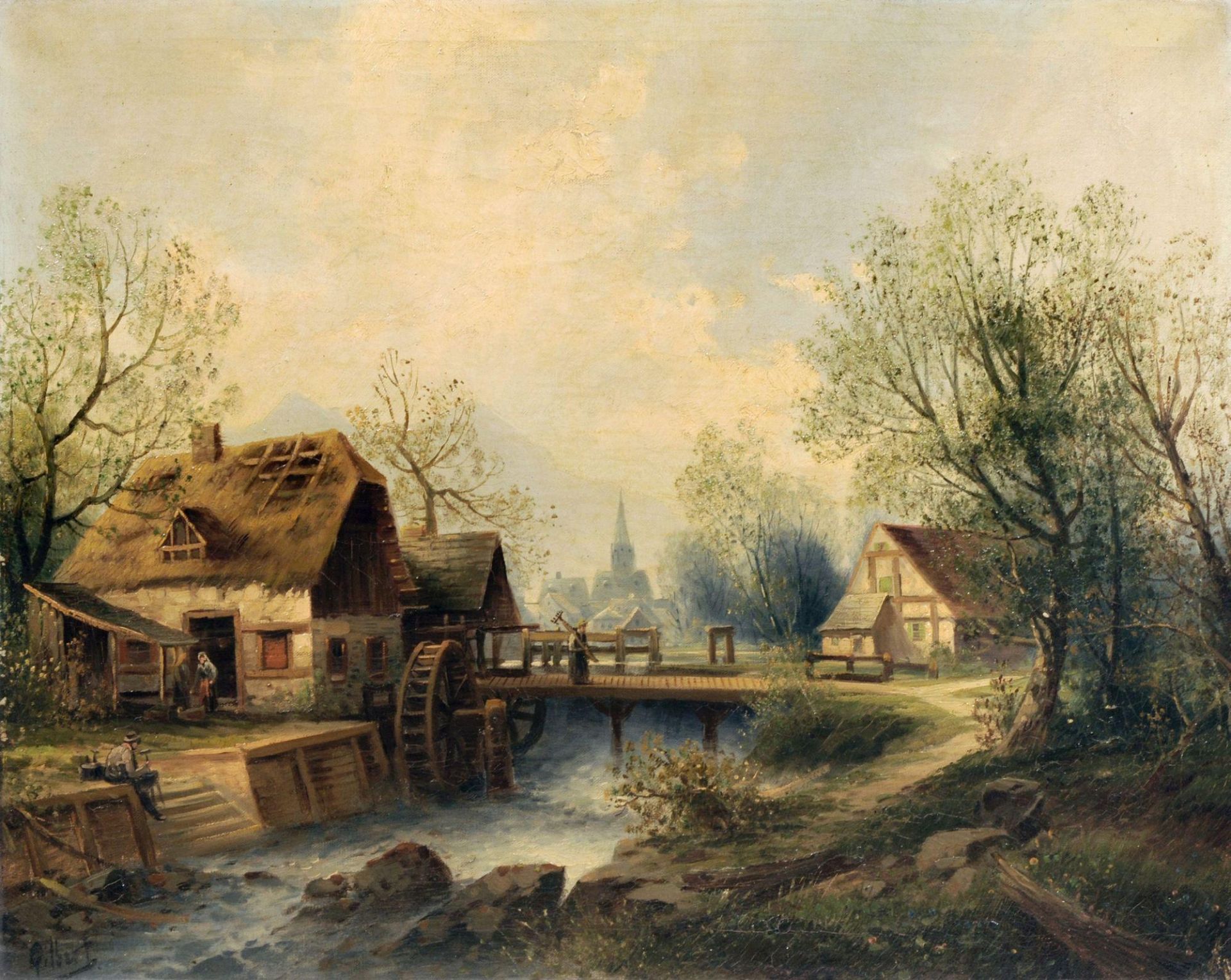 Karl Kaufmann "Mühle an der Eifel". Um 1890.