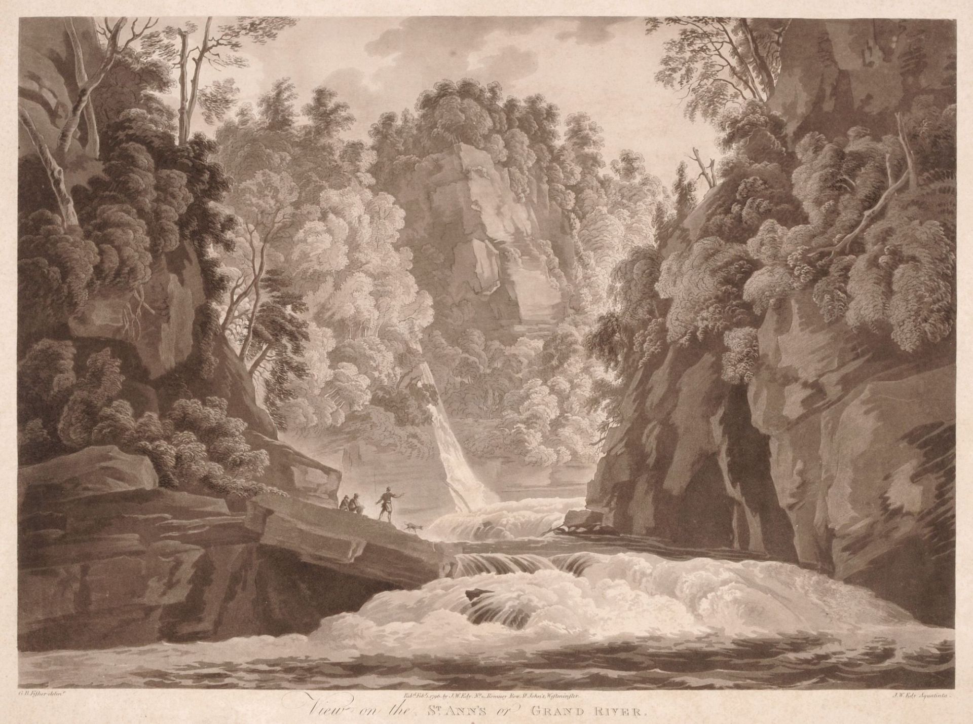 John William Edy "View on the St. Ann's or Grand River ". 1796.