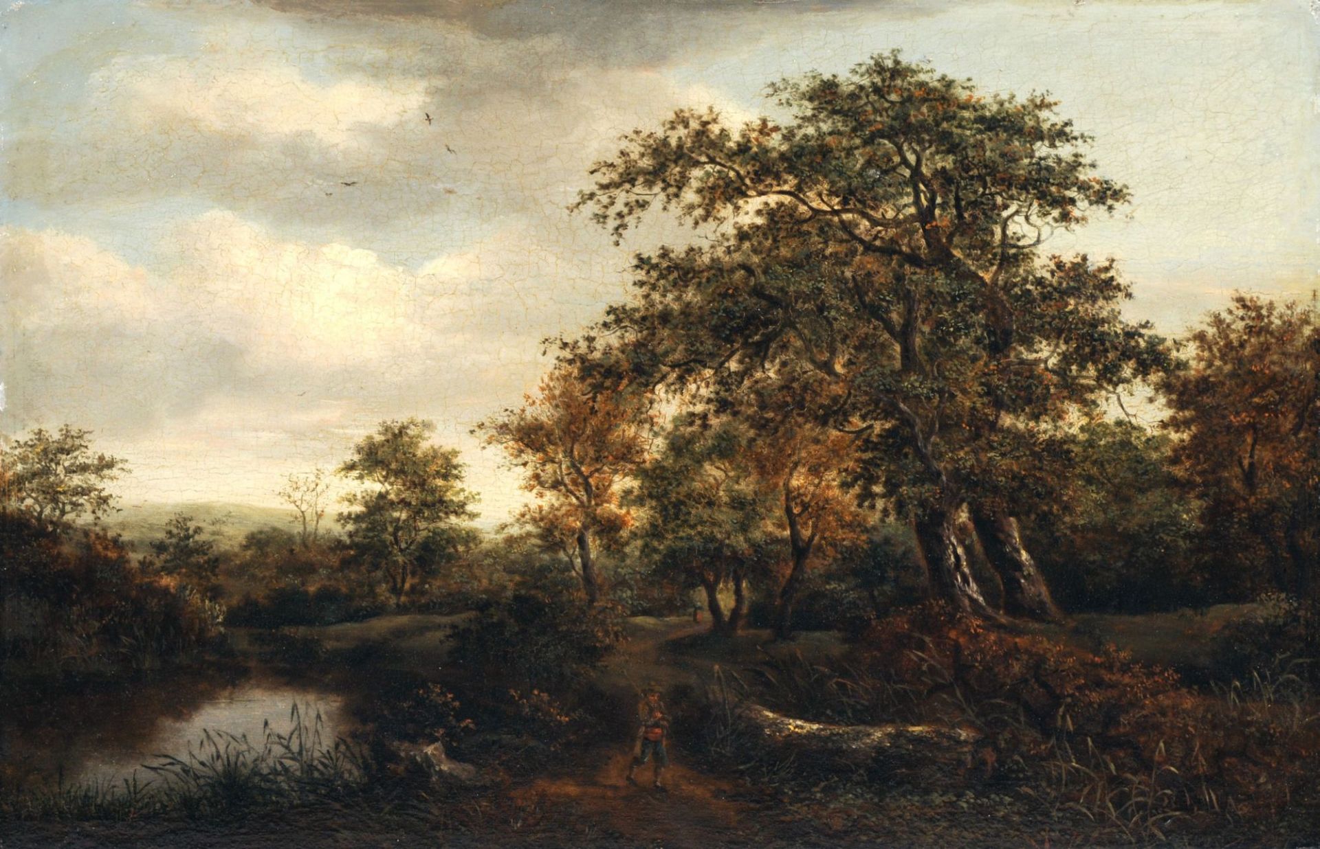 Jacob van Ruisdael (Nachfolger), Landschaft mit Weiher. 18. Jh.