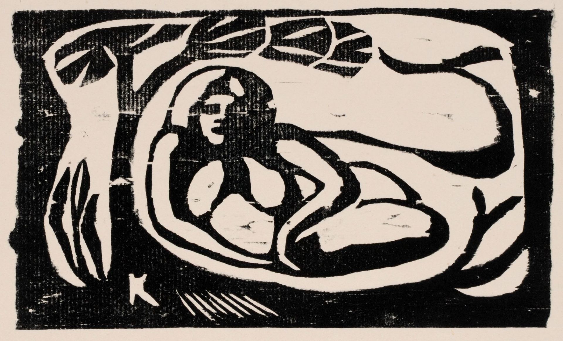 Paul Gauguin "Femme couchée sous un arbre". Um 1900.