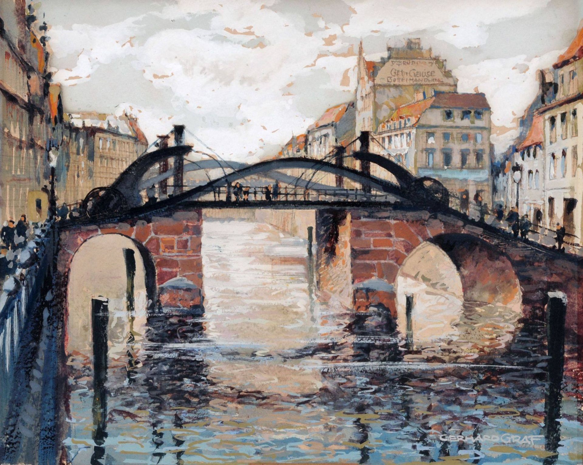 Gerhard Graf, Berlin  Blick auf die Jungfernbrücke. Wohl um 1930.