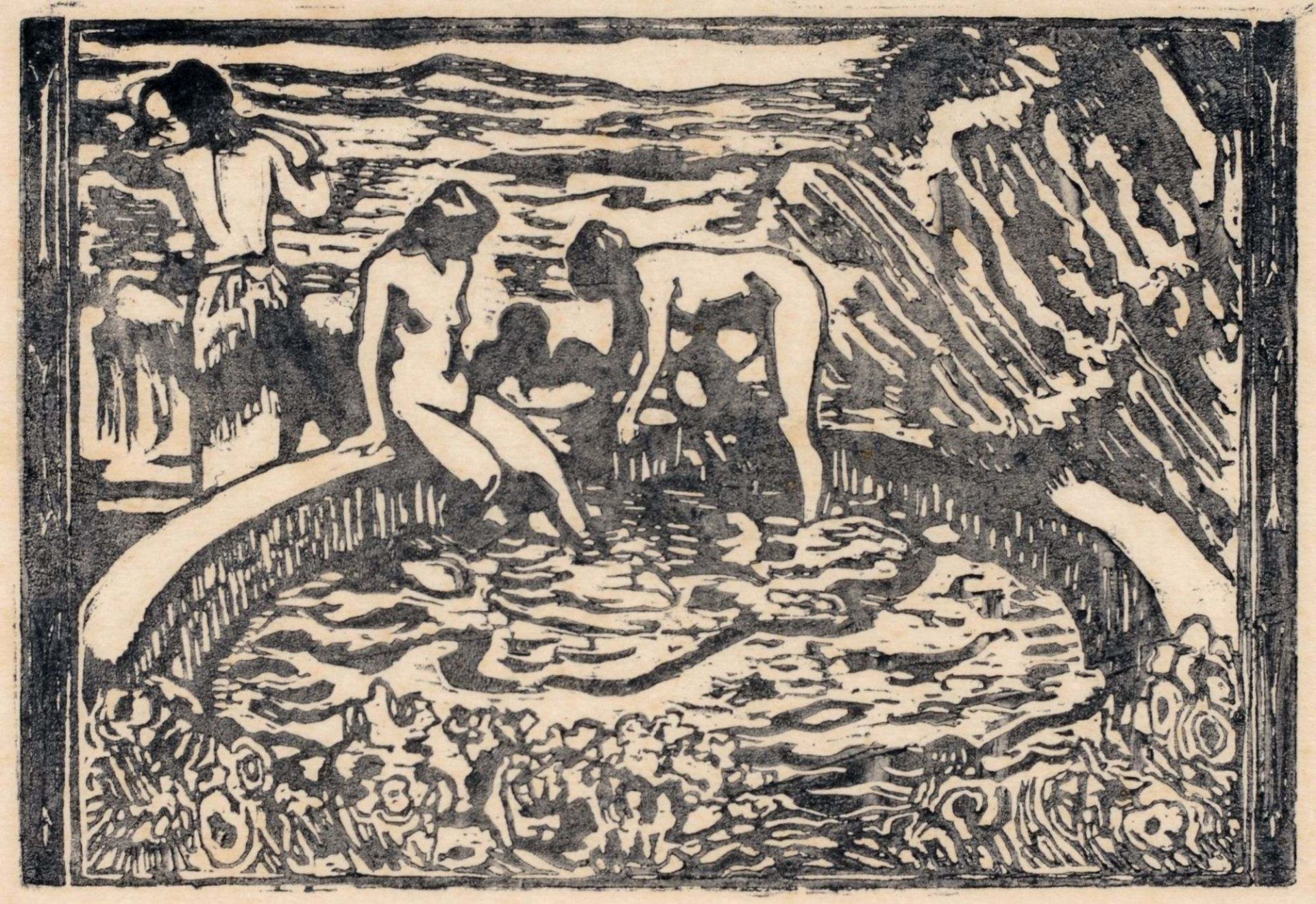 Ludwig von Hofmann "Hirten" / Badende Akte / "Dämmerung". Vor 1920/ ohne Jahr/1917. - Image 2 of 3