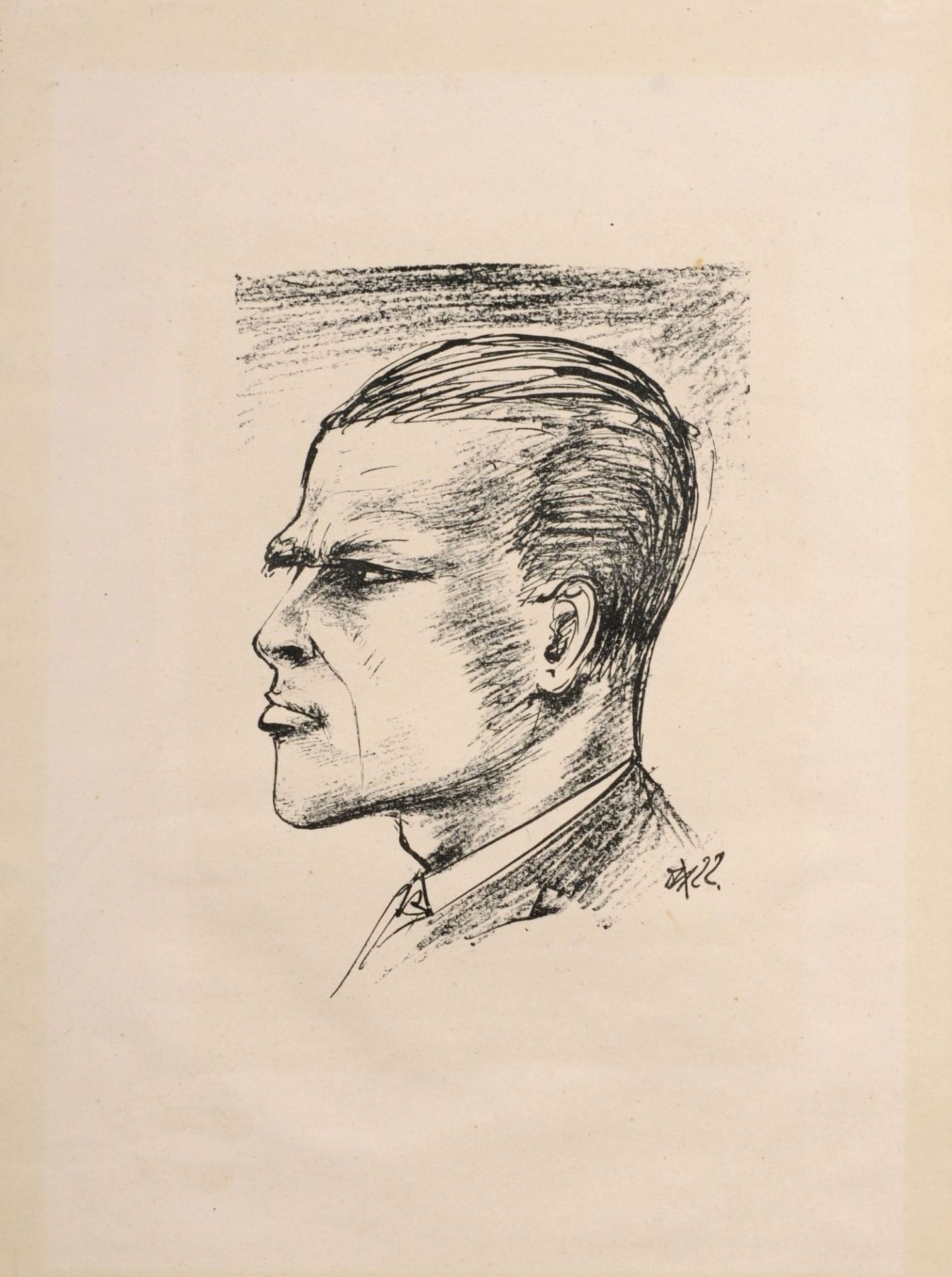 Otto Dix "Selbstportrait im Profil". 1922.