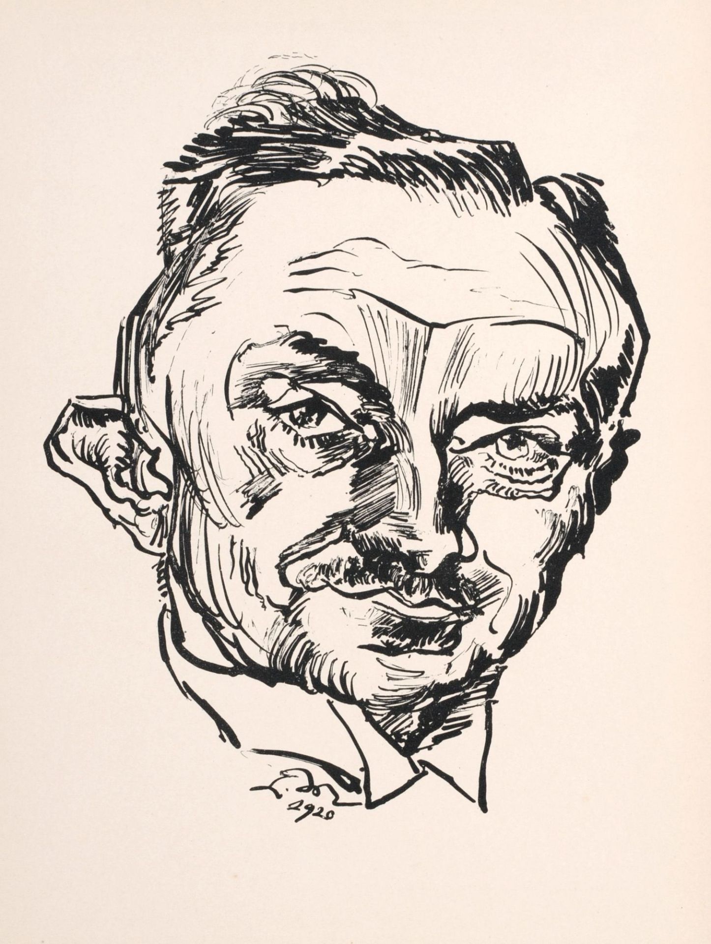 Ludwig Meidner, Porträt eines Mannes / "Bildnis" (Porträt Dr. Victor Heinrich Klinkhardt III). - Image 2 of 2