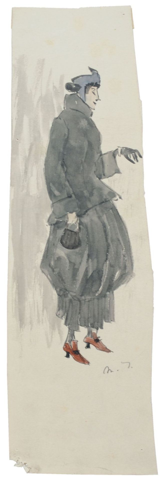 Margarete Junge, Dame mit blauer Kappe / Dame mit Kopschmuck / Dame im Pelzmantel. 1920er Jahre.<