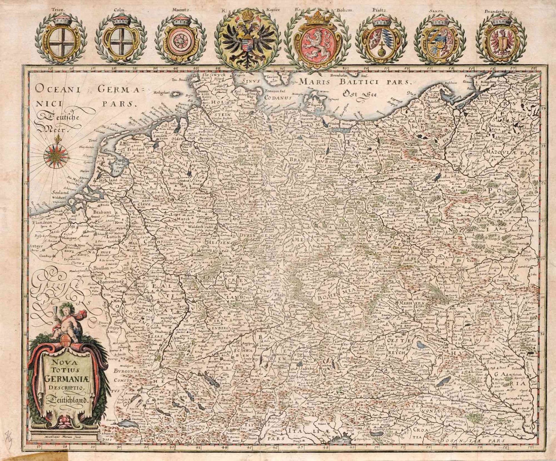 Matthäus I Merian "Nova Totius Germaniae Descriptio. Deutschland". Um 1650.
