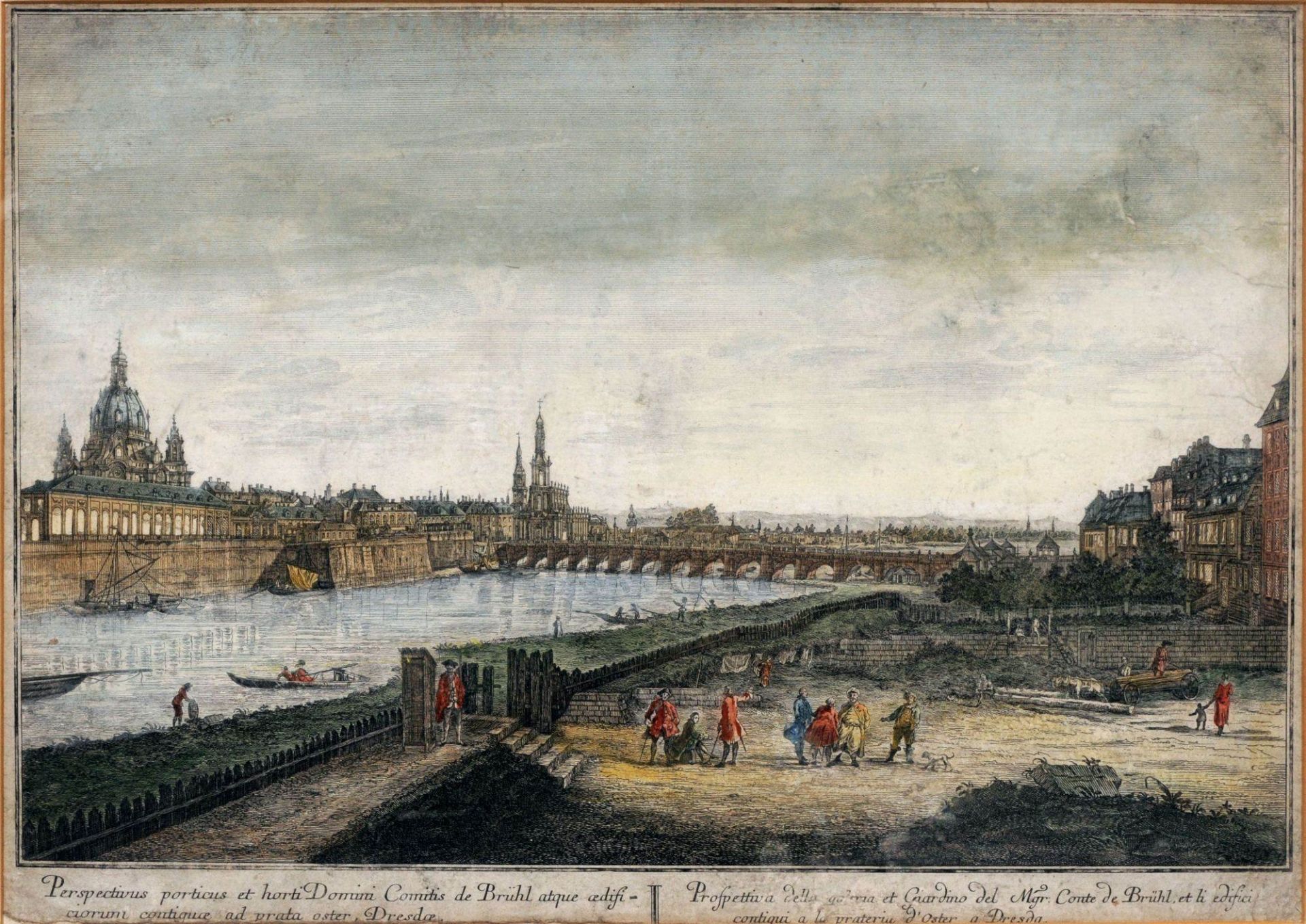 Georg Balthasar Probst und andere Künstler, Vier Guckkastenblätter "Ansichten von Dresden". Um - Bild 3 aus 8