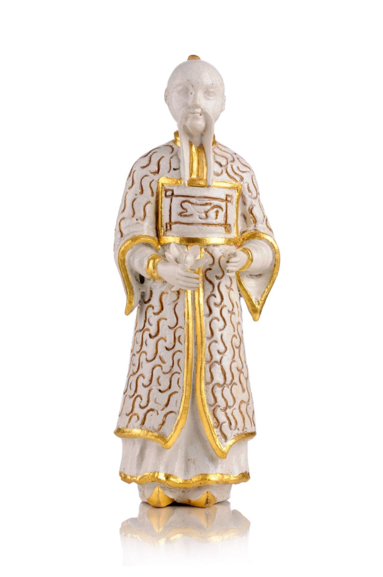 Chinoise Figur eines Mandarin. Europäisch. Wohl um 1710/1720.