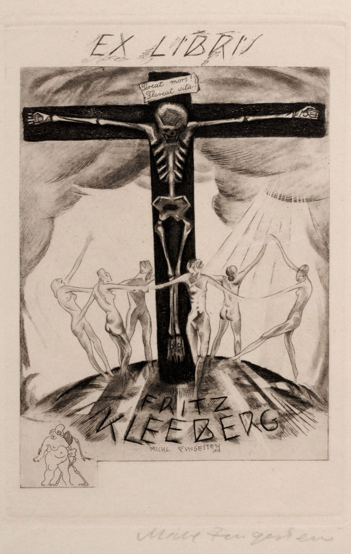 Michel Fingesten "Ex Libris Fritz Kleeberg". 1918.