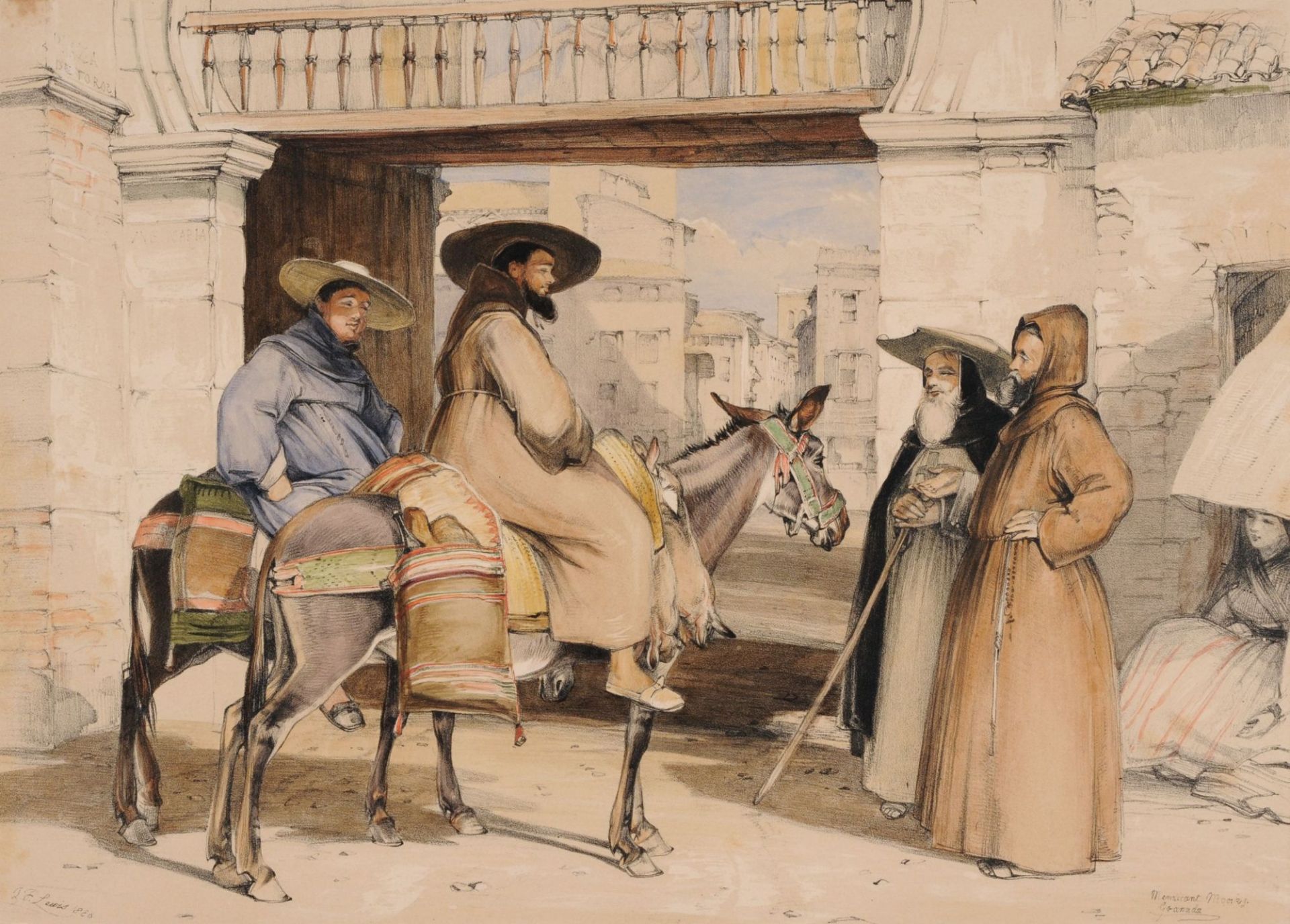 John Frederick Lewis "Gibraltar" / Matador / "Mendicant Monks. Granada". 1835 bis 1836. - Bild 2 aus 3