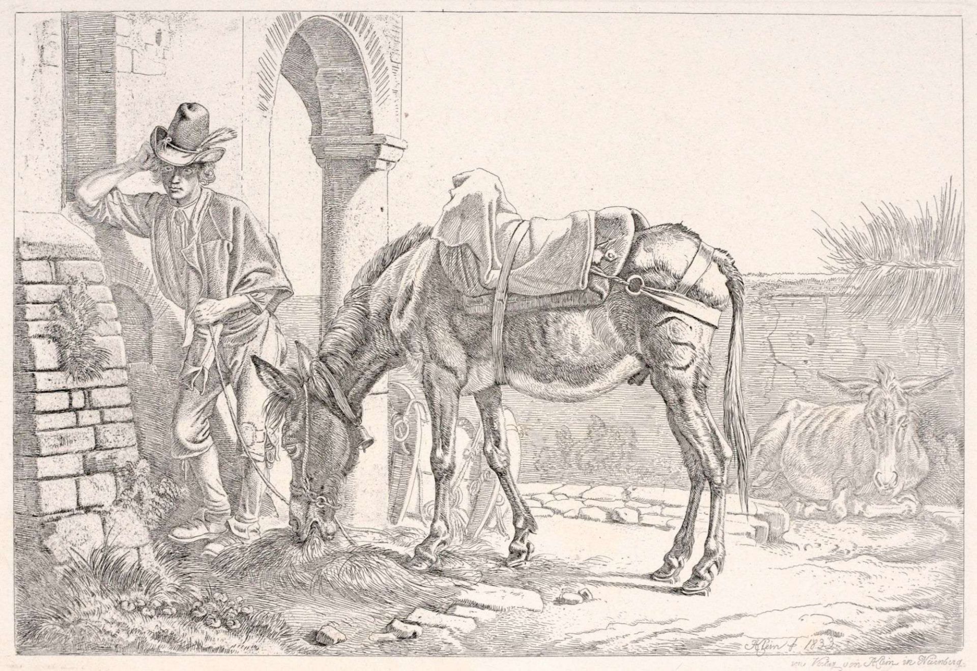 Johann Adam Klein, Sechs Tierdarstellungen. 1818 1845. - Image 5 of 6